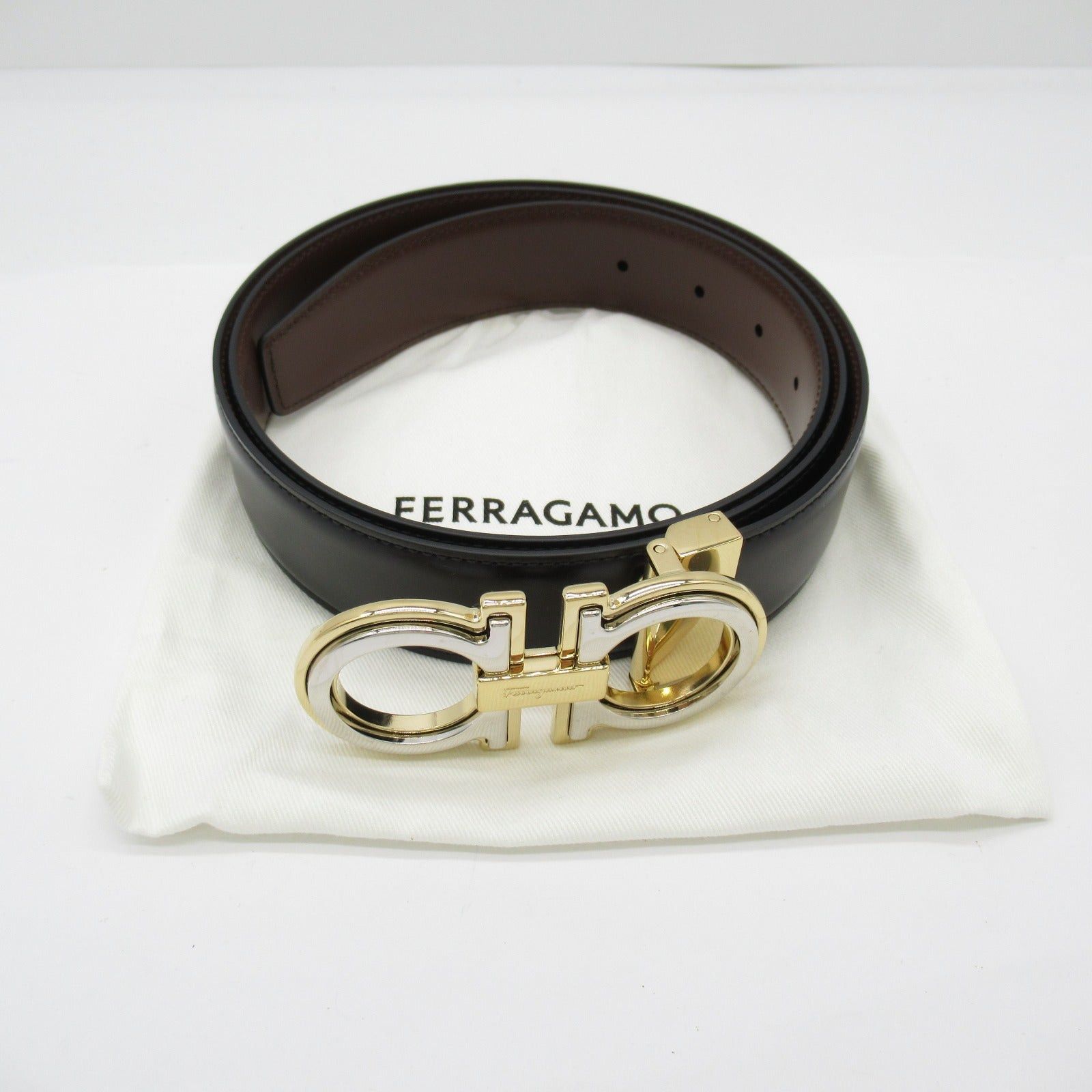 Salvatore Ferragamo Salvatore Ferragamo Belt Leather Black Brown Size ONE SIZE - 7 Thumbnail