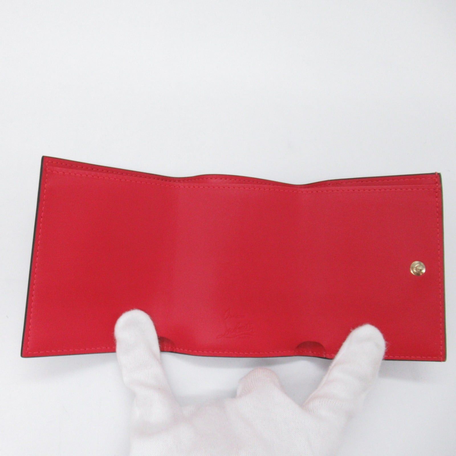 Christian Louboutin Christian Louboutin Trifold Wallet Leather Black Black/Gold Size ONE SIZE - 5 Thumbnail