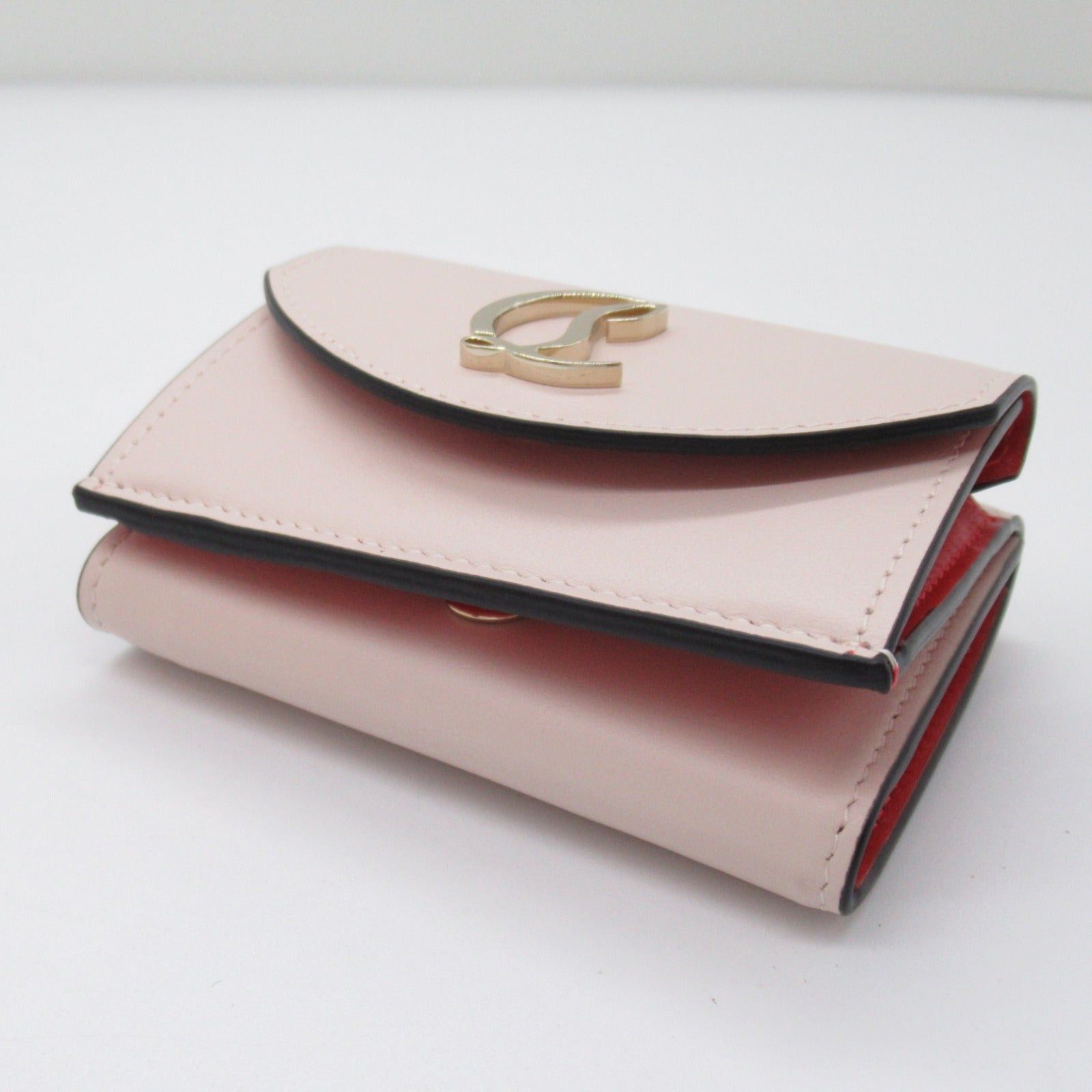 Christian Louboutin Christian Louboutin Trifold Wallet Leather Pink Leche/Gold Size ONE SIZE - 4 Thumbnail
