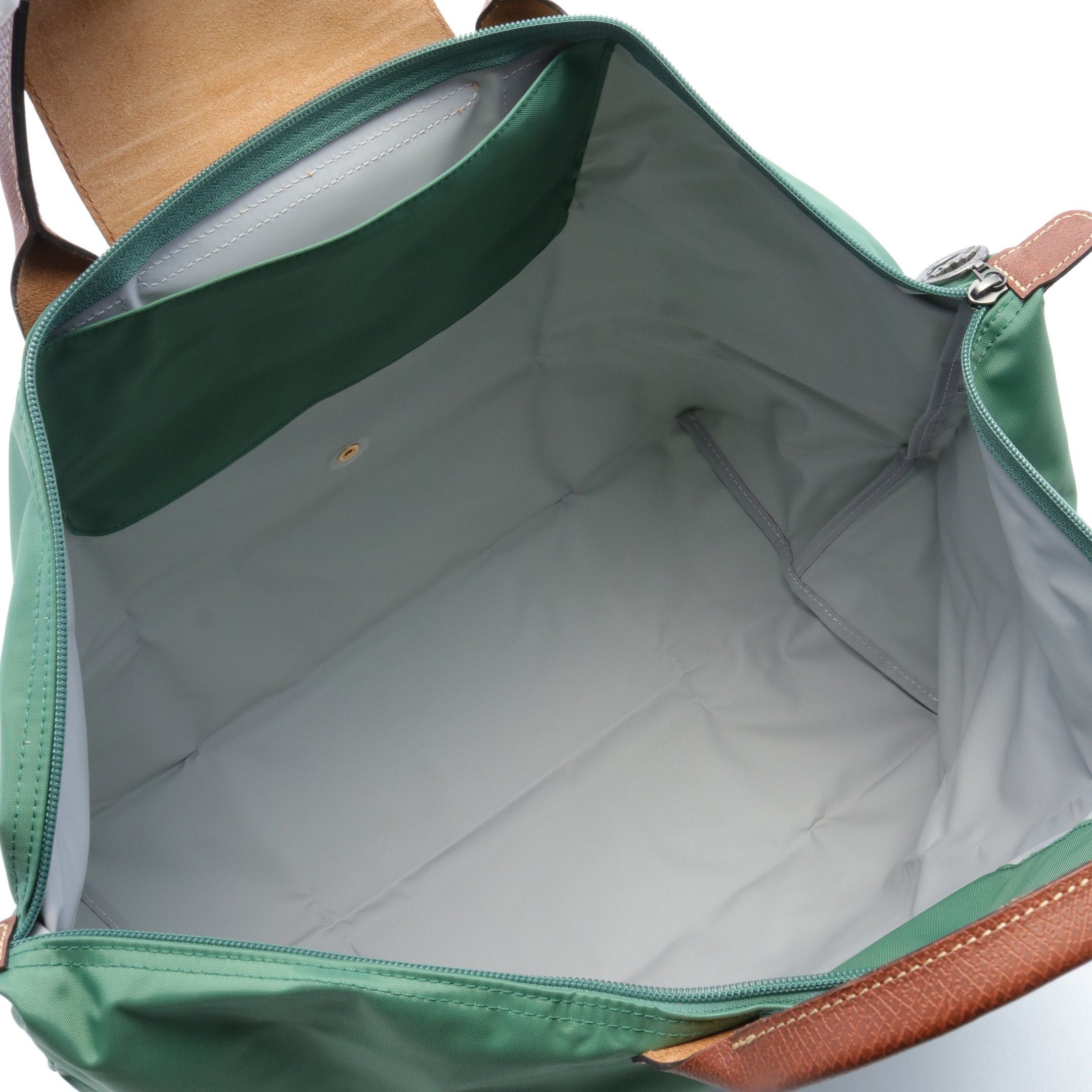 Longchamp Longchamp Le Preage Original Travel S Handbag Tote Bag Nylon Leather Green Brown Size ONE SIZE - 3 Thumbnail