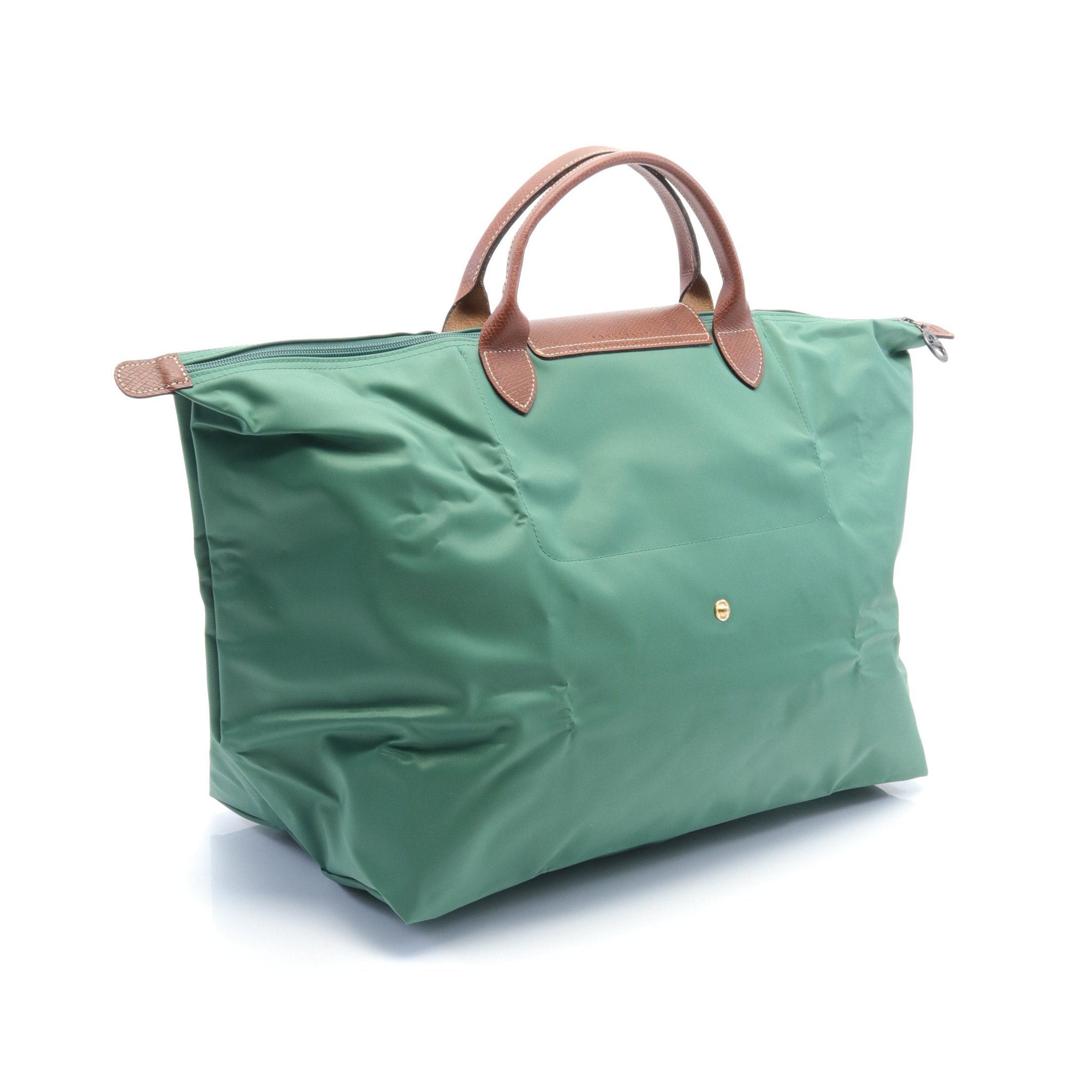 Longchamp Longchamp Le Preage Original Travel S Handbag Tote Bag Nylon Leather Green Brown Size ONE SIZE - 2 Thumbnail