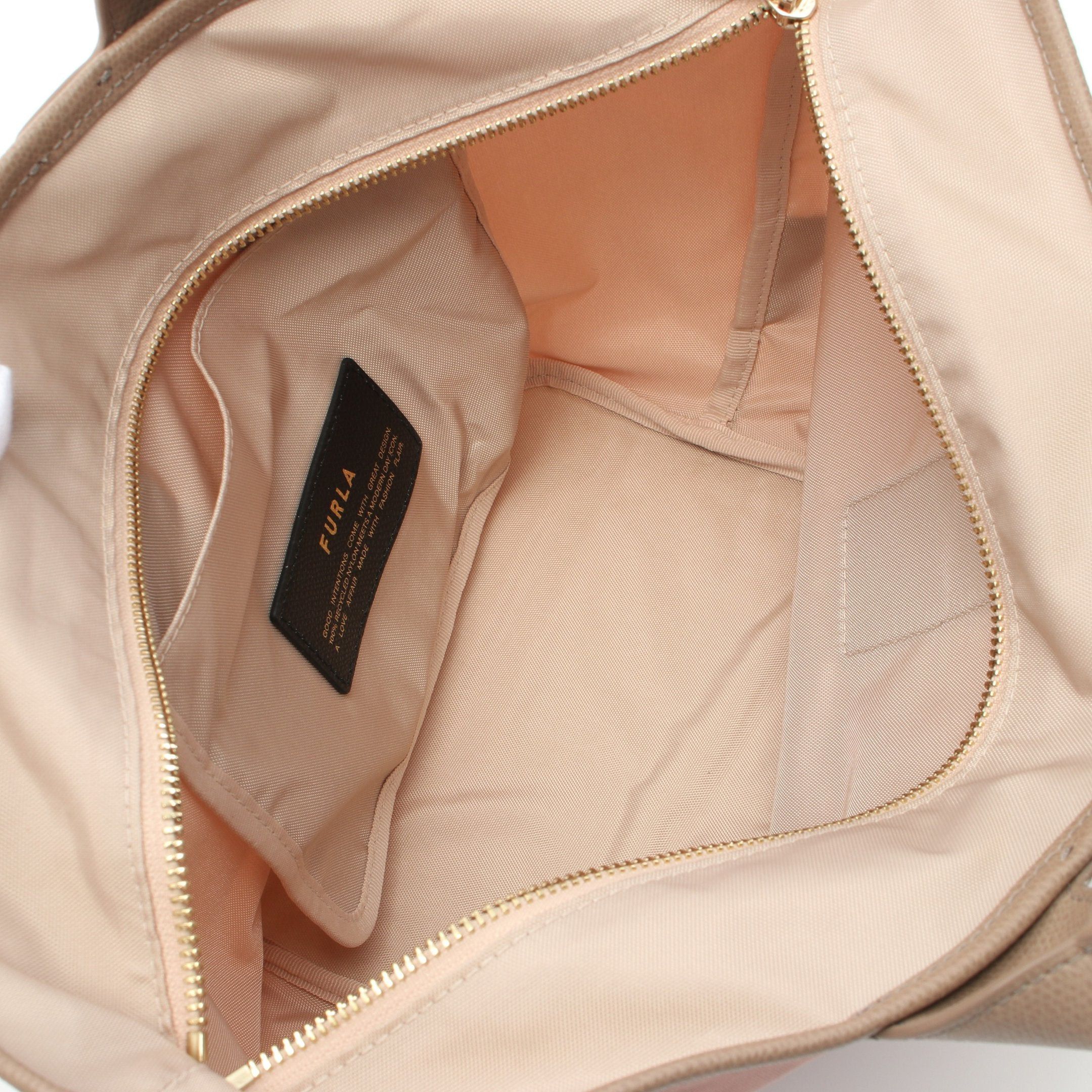 Furla Furla Piuma M Handbag Tote Bag Nylon Canvas Leather Pink Light Beige Gray Size ONE SIZE - 3 Thumbnail