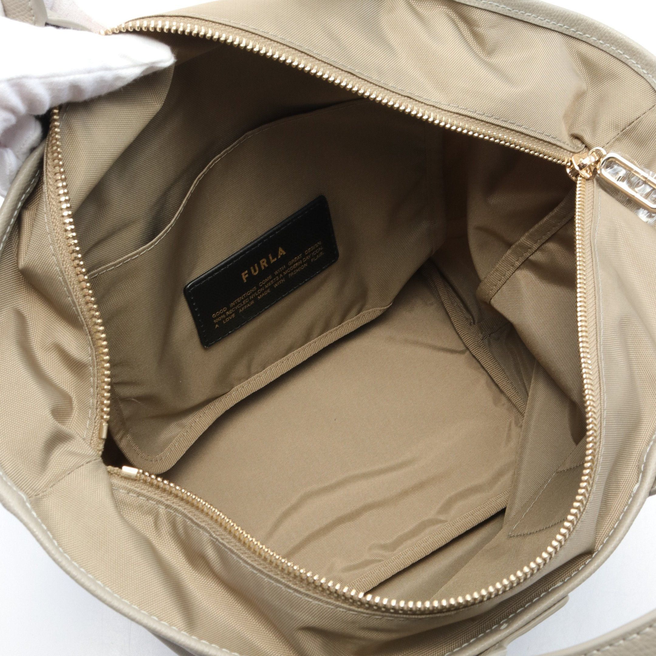 Furla Furla Piuma M Handbag Nylon Canvas Leather Khaki Green Beige Gray Size ONE SIZE - 3 Thumbnail