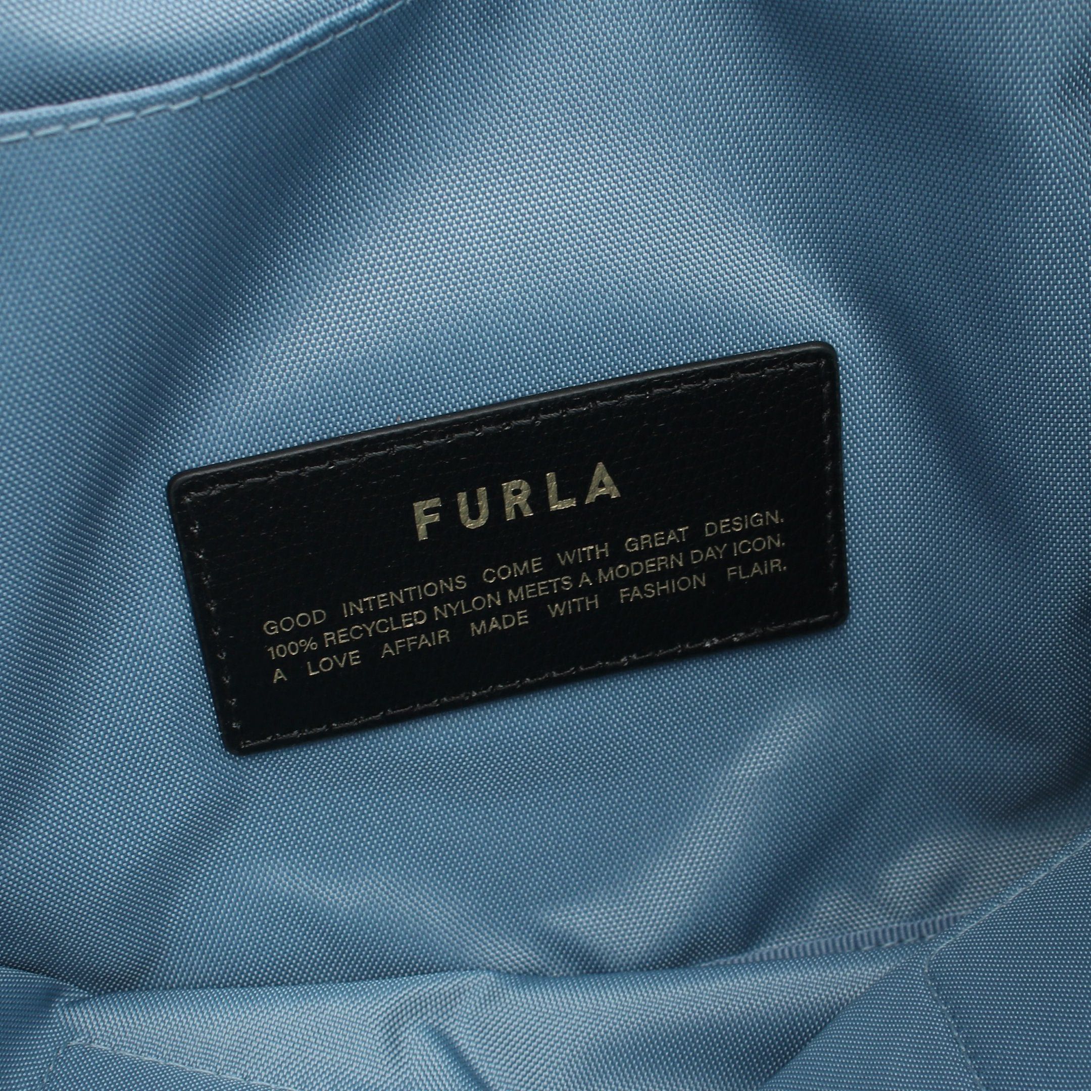 Furla Furla Piuma M Handbag Nylon Canvas Leather Light Gray Blue Size ONE SIZE - 4 Thumbnail