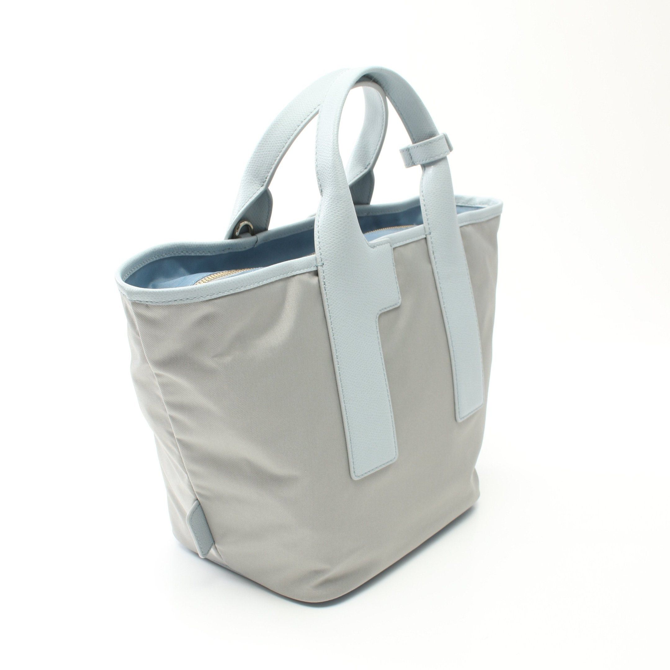 Furla Furla Piuma M Handbag Nylon Canvas Leather Light Gray Blue Size ONE SIZE - 2 Thumbnail