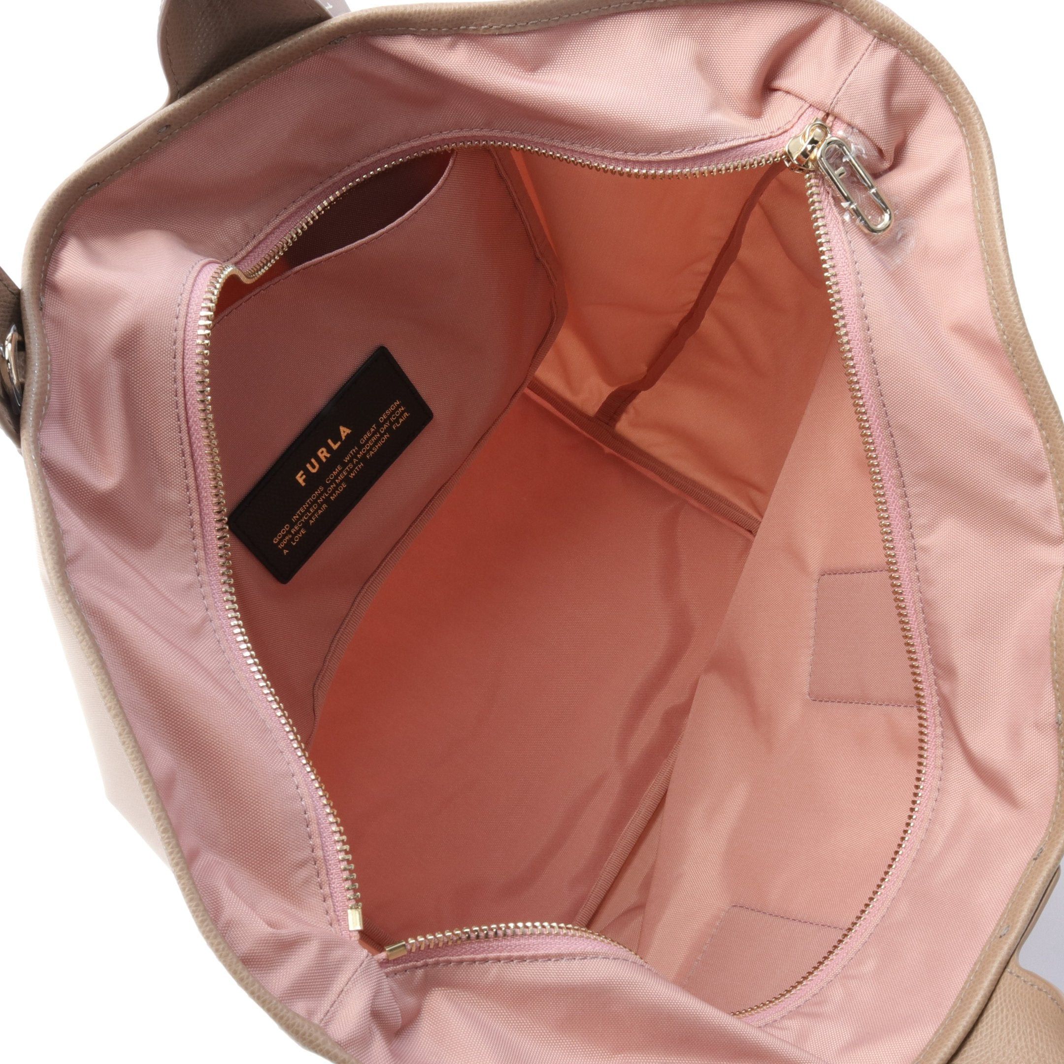 Furla Furla Piuma L Handbag Tote Bag Nylon Leather Beige Pink Gray Size ONE SIZE - 3 Thumbnail