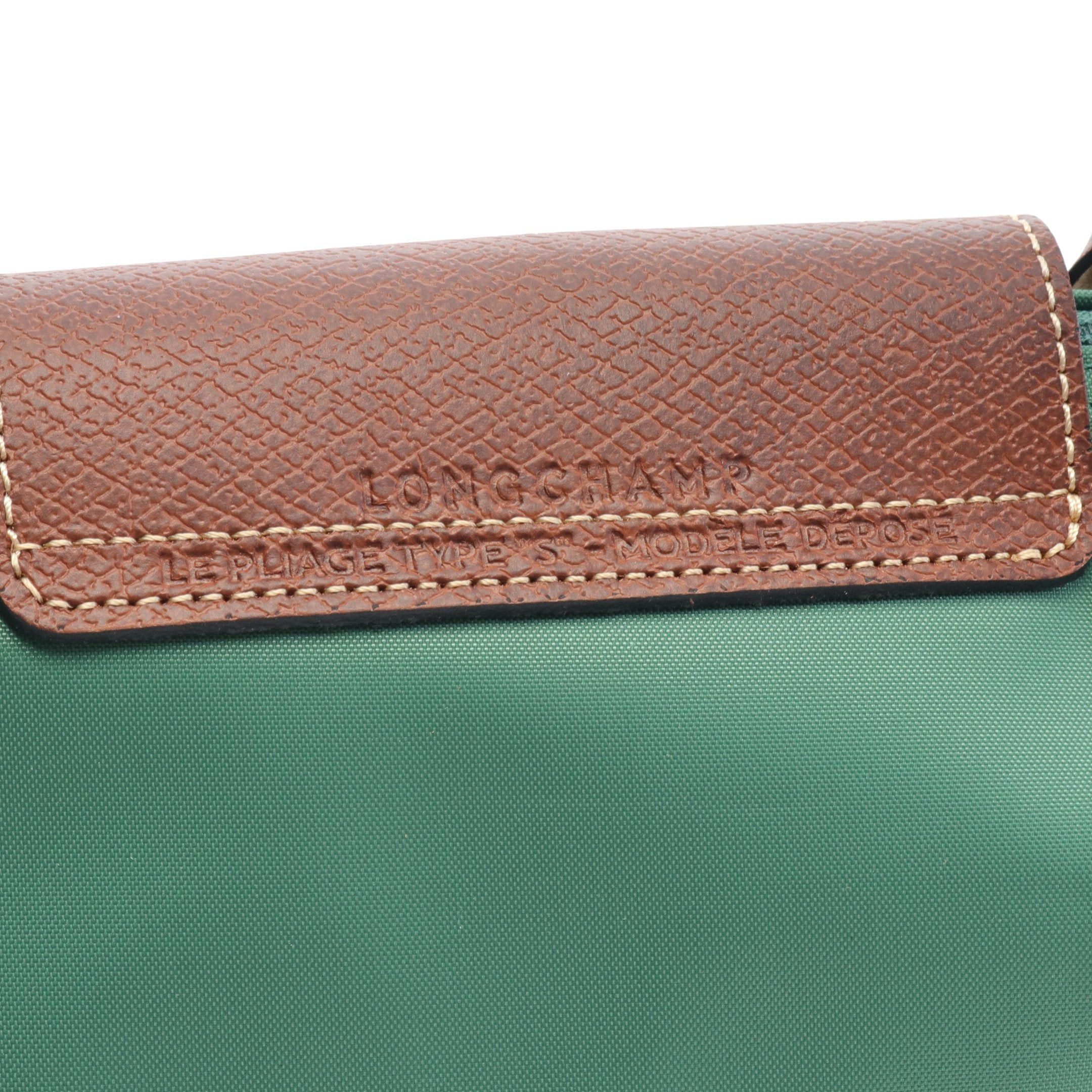 Longchamp Longchamp Le Preage Original S Handbag Nylon Leather Green Brown Size ONE SIZE - 4 Thumbnail