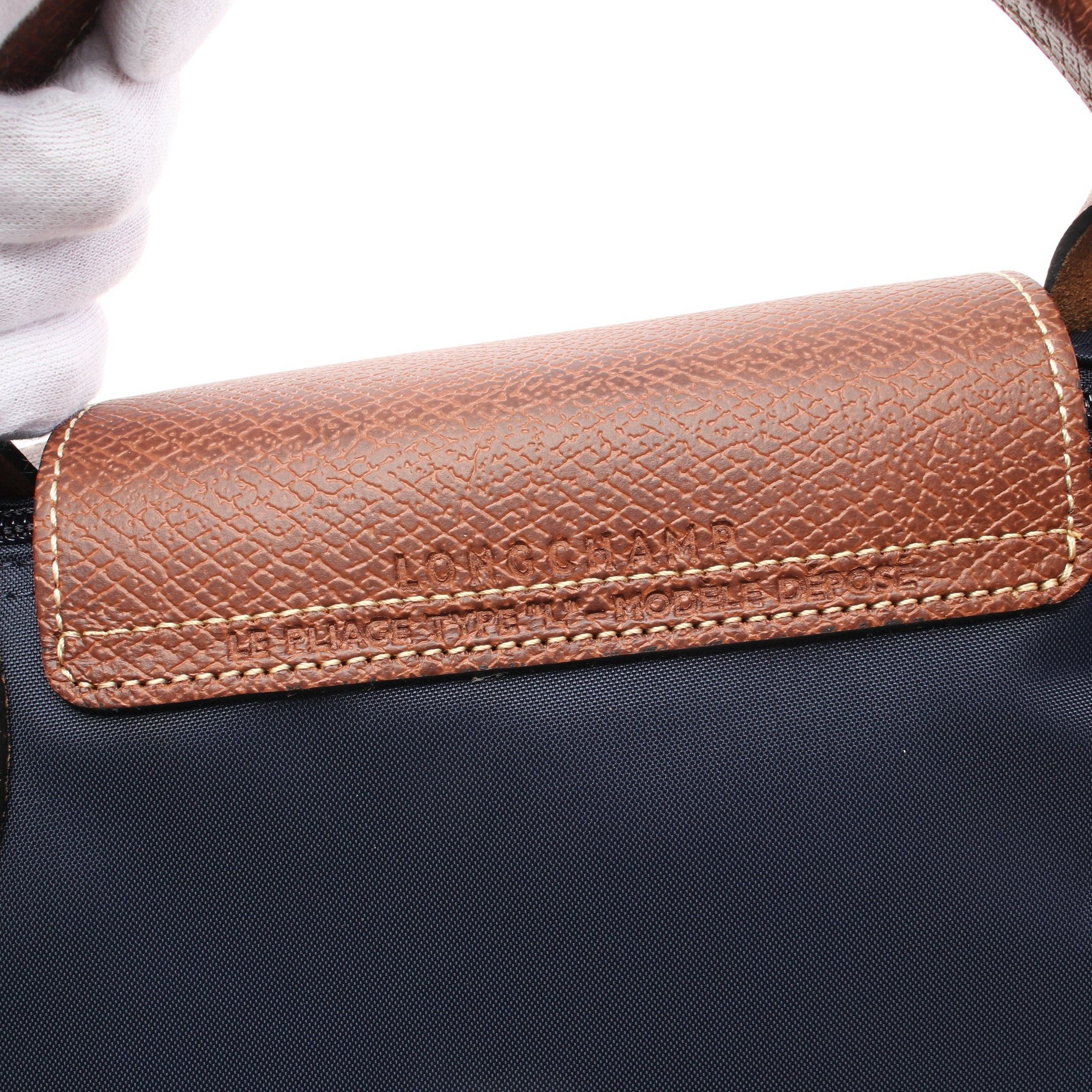 Longchamp Longchamp Le Preage Original Travel S Handbag Tote Bag Nylon Leather Navy Brown Size ONE SIZE - 4 Thumbnail