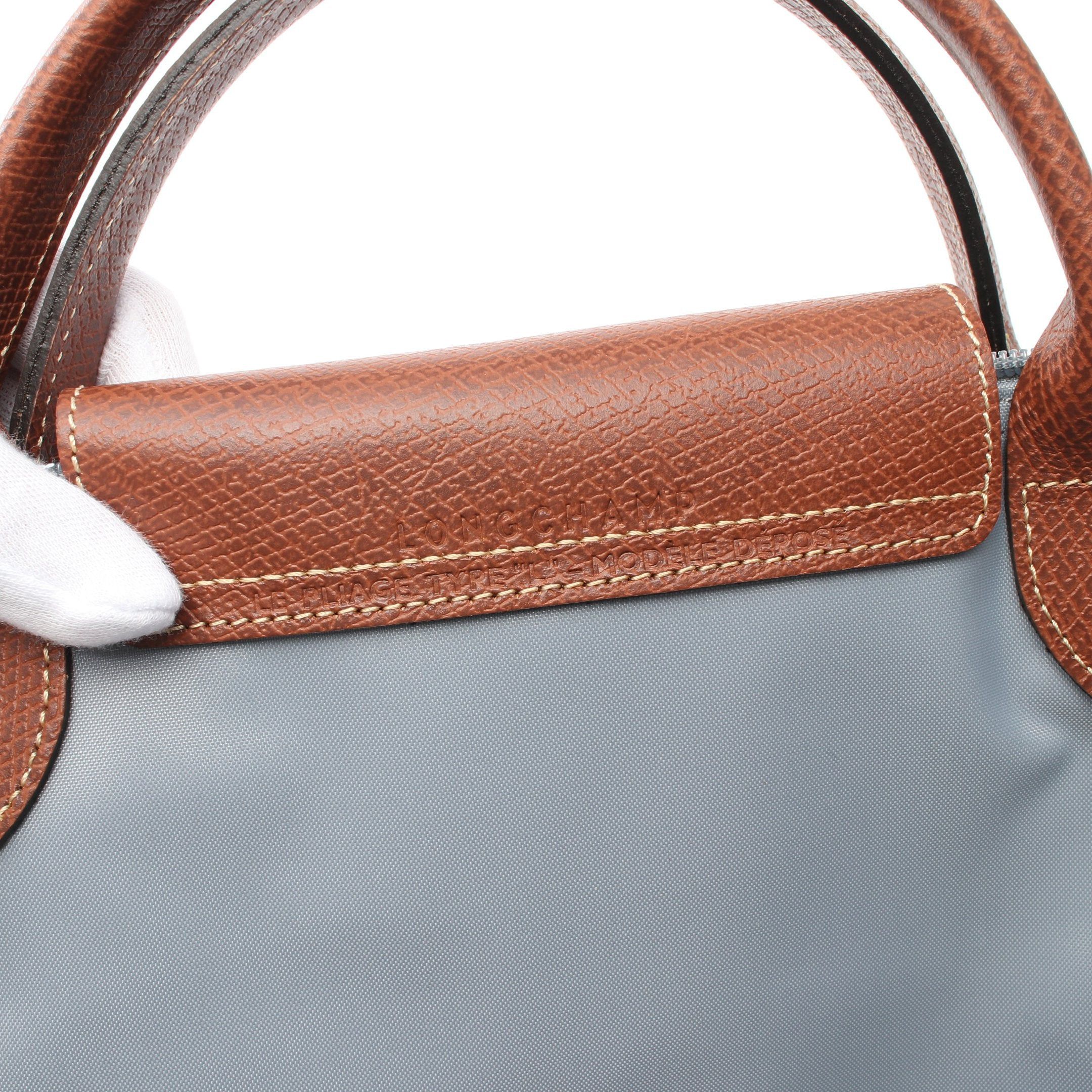 Longchamp Longchamp Le Pliage Original S Travel Bag Preage Boston Nylon Leather Blue Gray Brown Size ONE SIZE - 4 Thumbnail