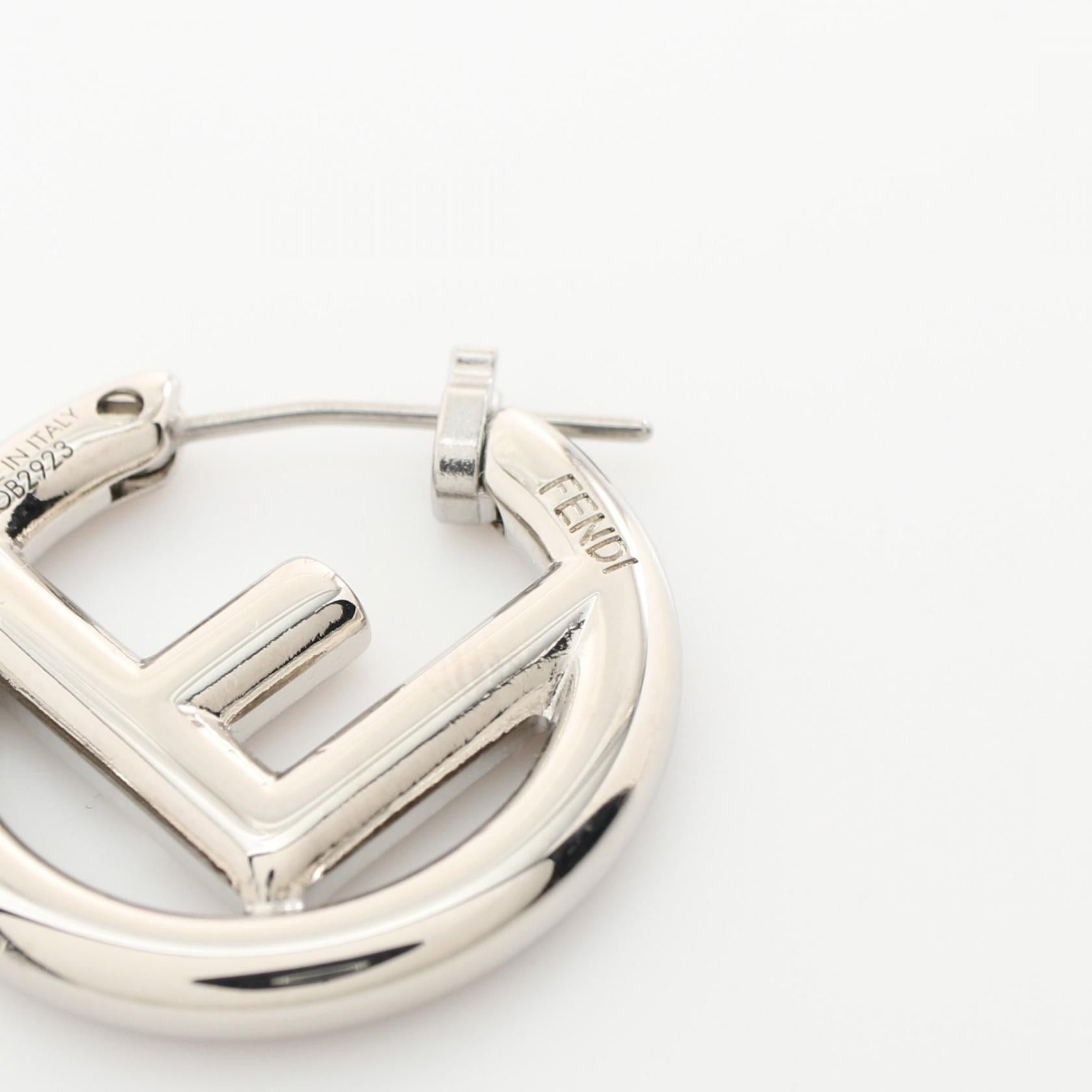 Fendi Fendi F Is Earrings Stainless Steel Silver Size ONE SIZE - 3 Thumbnail