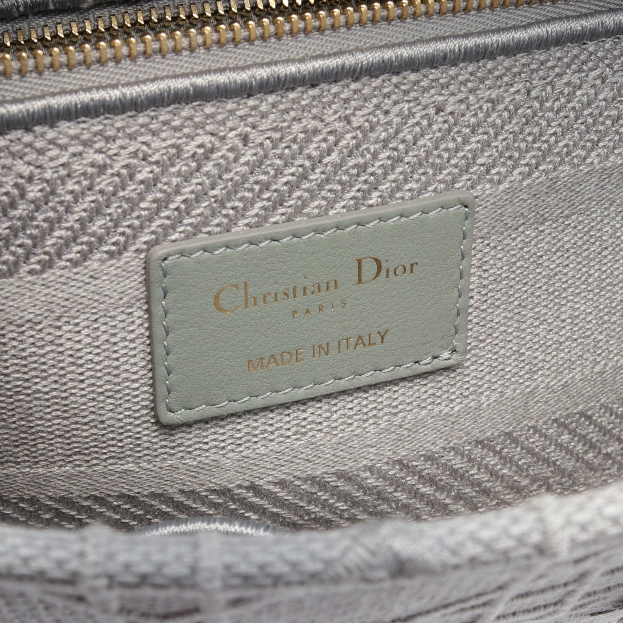 Dior Dior Lady Medium Bag Handbag Canvas Gray Size ONE SIZE - 4 Thumbnail