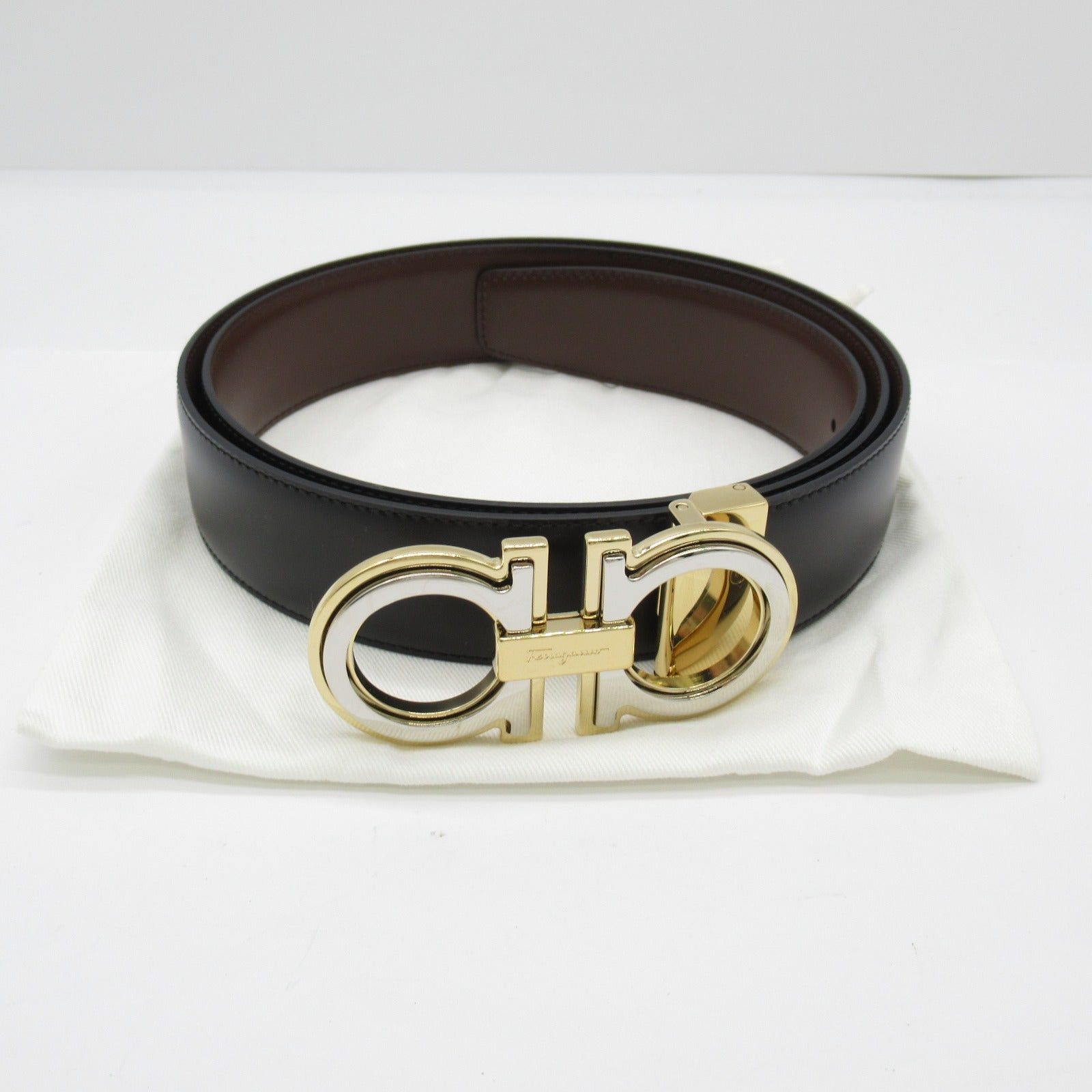 Salvatore Ferragamo Salvatore Ferragamo Belt Leather Black Brown Size ONE SIZE - 8 Thumbnail