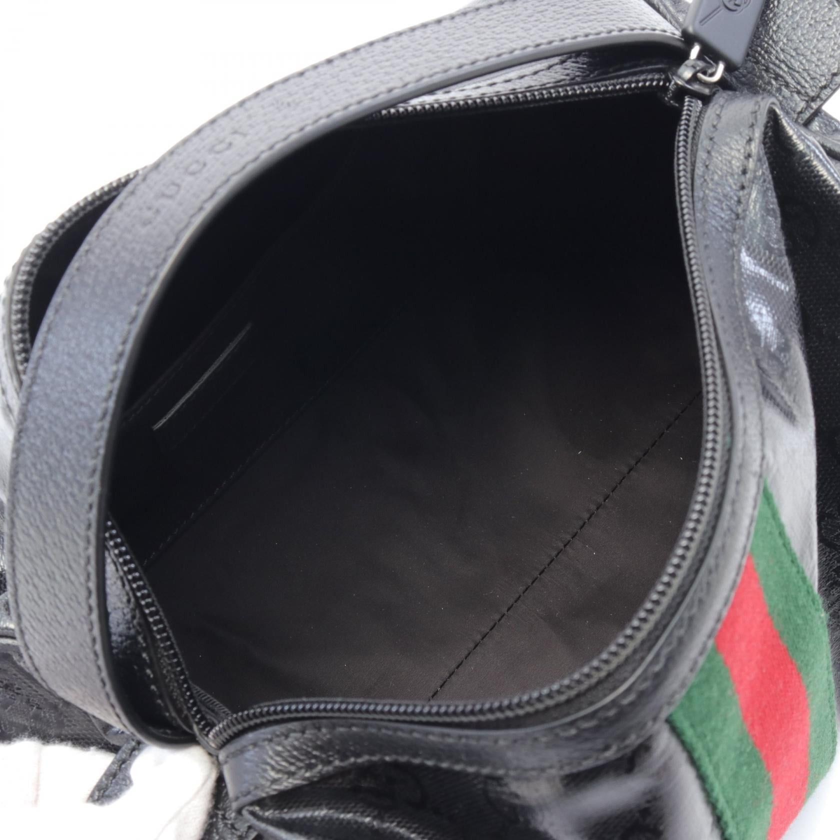 Gucci Gucci Gg Crystal Sherry Line Handbag Coated Canvas Leather Black Size ONE SIZE - 3 Thumbnail