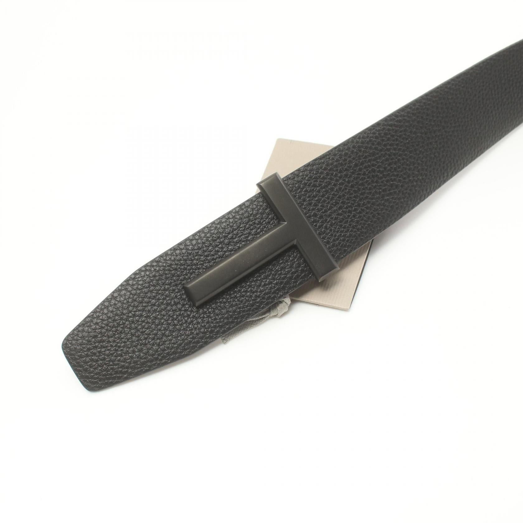 Tom Ford Tom Ford T Logo Belt Leather Black Size ONE SIZE - 2 Thumbnail