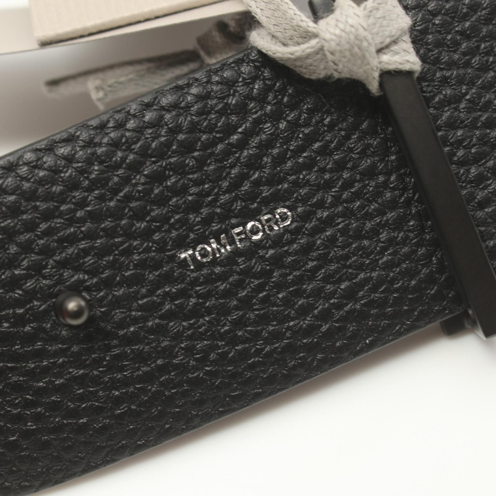 Tom Ford Tom Ford T Logo Belt Leather Black Size ONE SIZE - 4 Thumbnail