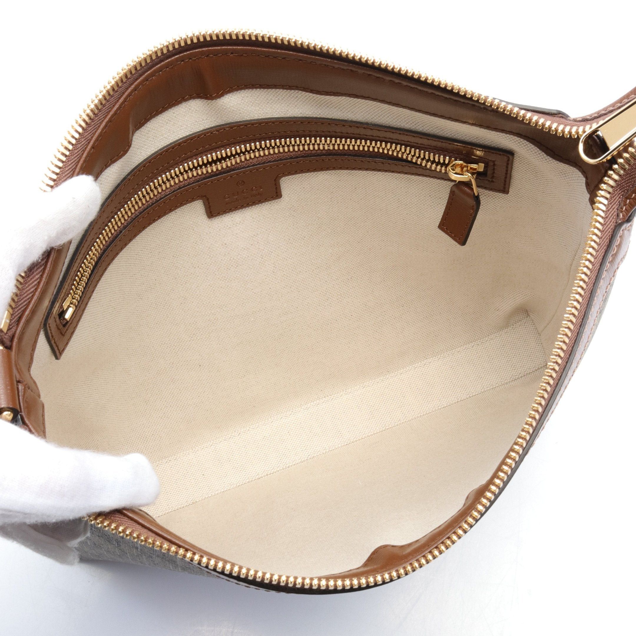 Gucci Gucci Interlocking G Gg Supreme Messenger Bag Shoulder Leather Beige Brown Size ONE SIZE - 3 Thumbnail