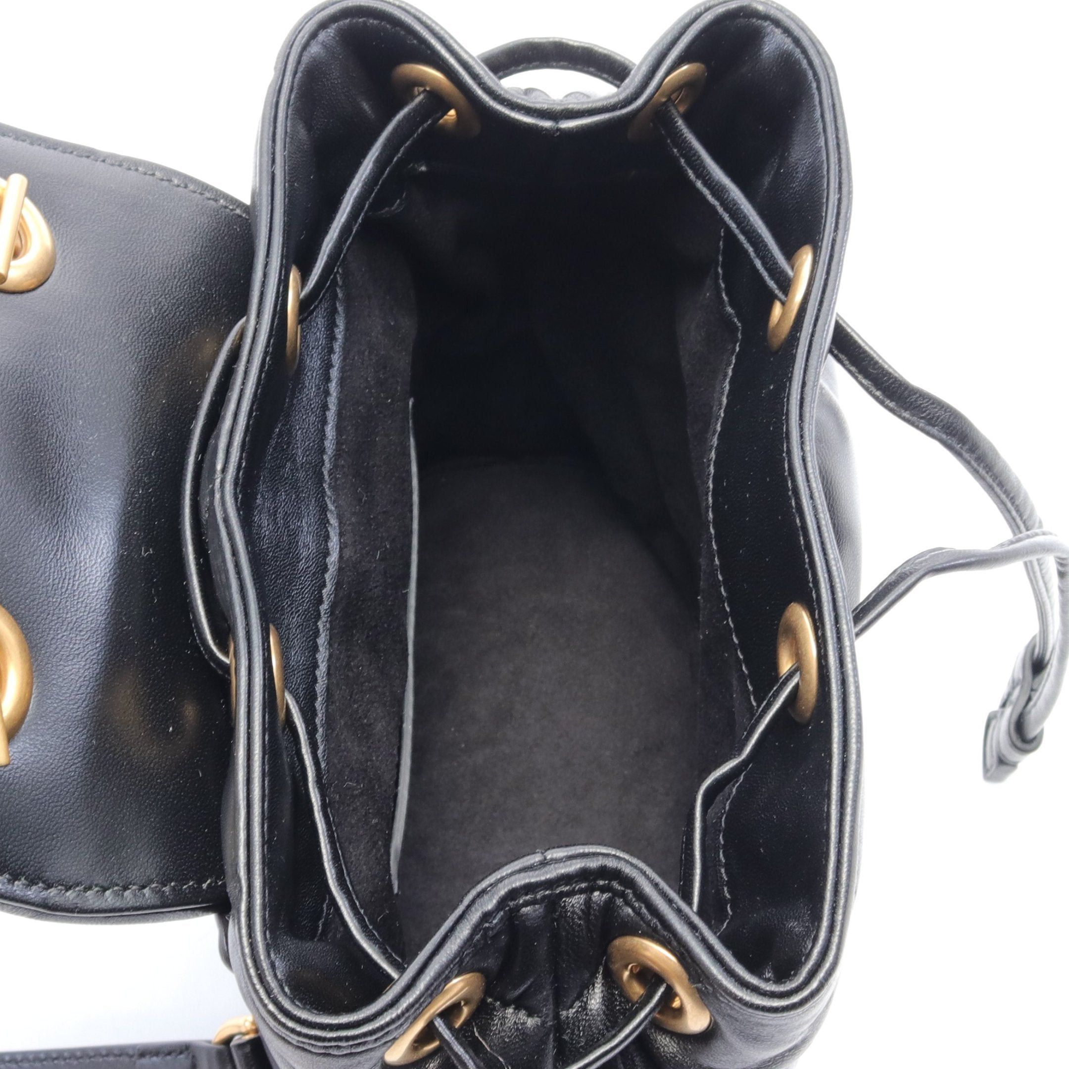 Gucci Gucci Gg Marmont Mini Backpack Rucksack Leather Black Size ONE SIZE - 3 Thumbnail