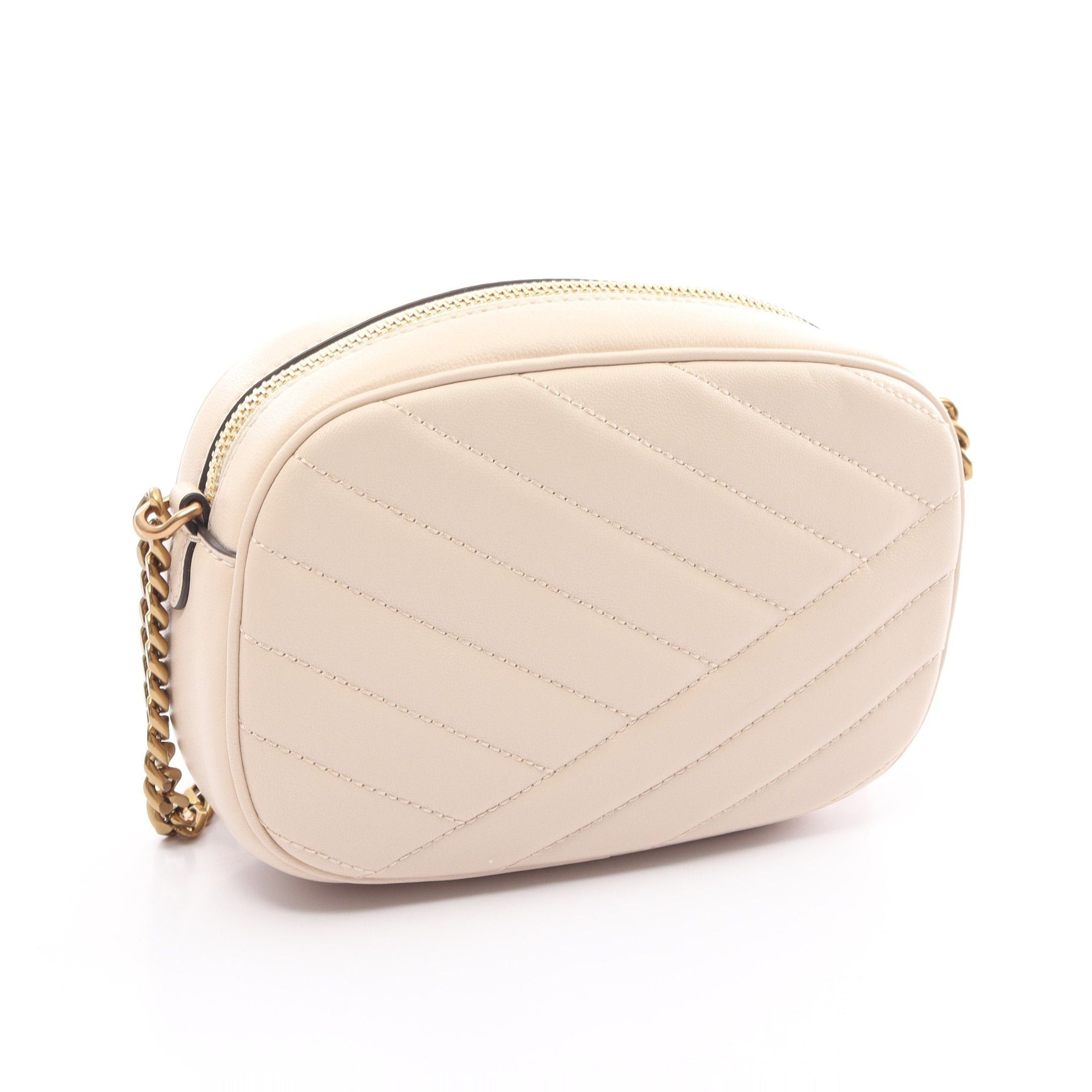 Tory Burch Tory Burch Kira Chevron Camera Bag Chain Shoulder Leather Ivory Size ONE SIZE - 2 Thumbnail
