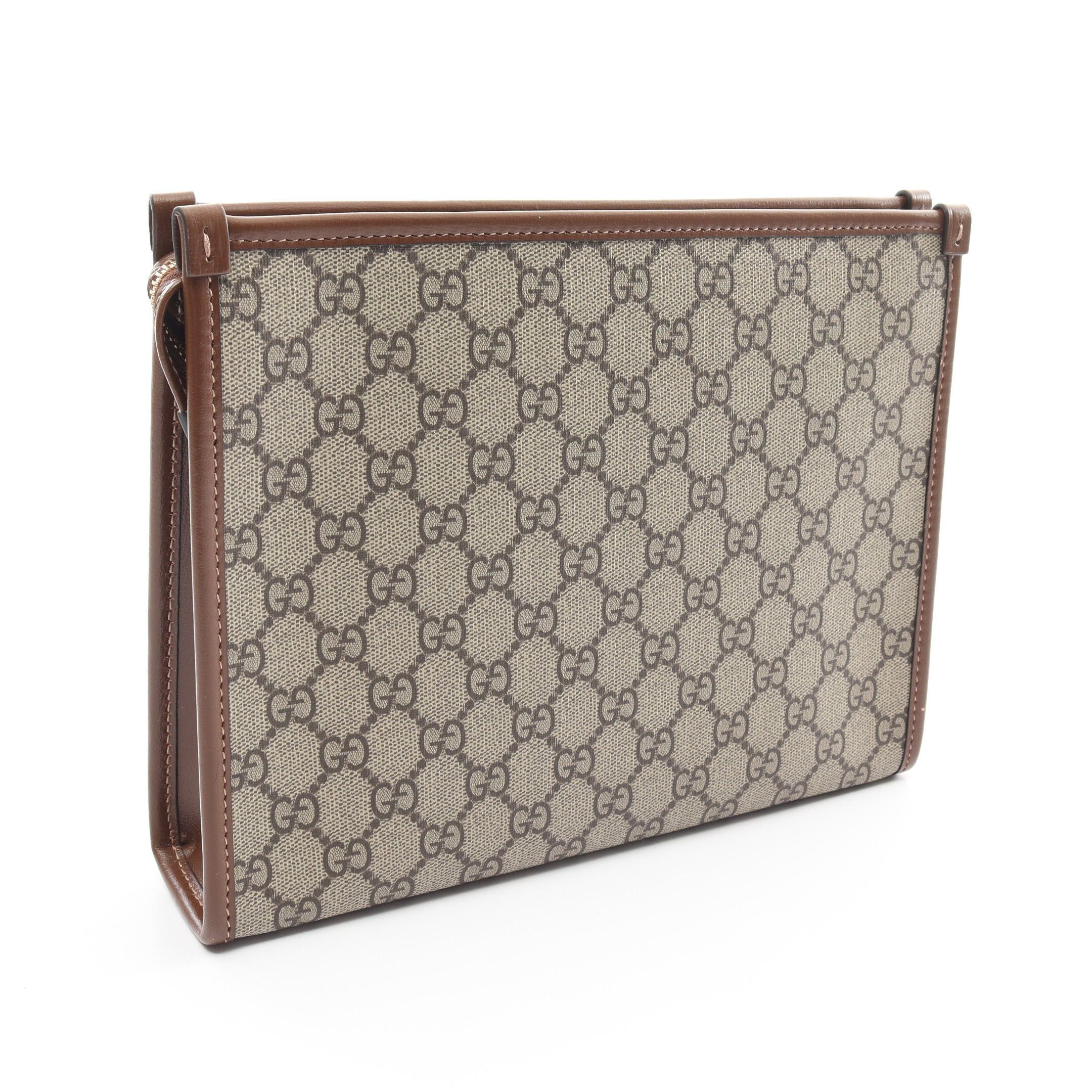 Gucci Gucci Interlocking G Gg Supreme Clutch Bag Leather Beige Brown Size ONE SIZE - 2 Thumbnail