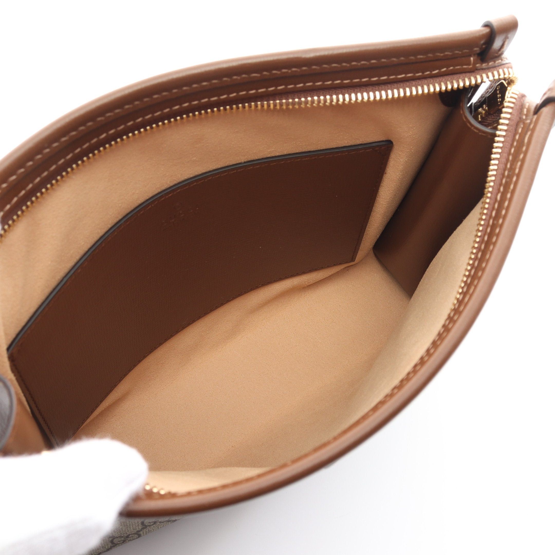 Gucci Gucci Interlocking G Gg Supreme Clutch Bag Leather Beige Brown Size ONE SIZE - 3 Thumbnail