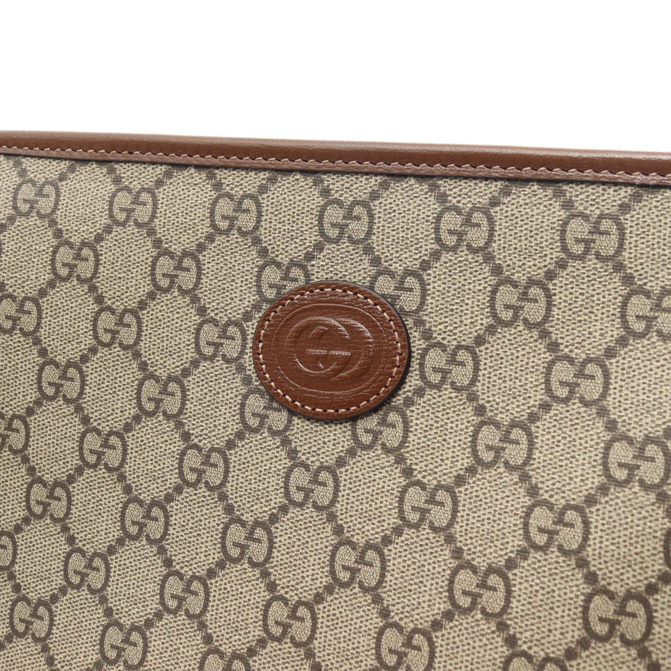Gucci Gucci Interlocking G Gg Supreme Clutch Bag Leather Beige Brown Size ONE SIZE - 6 Thumbnail