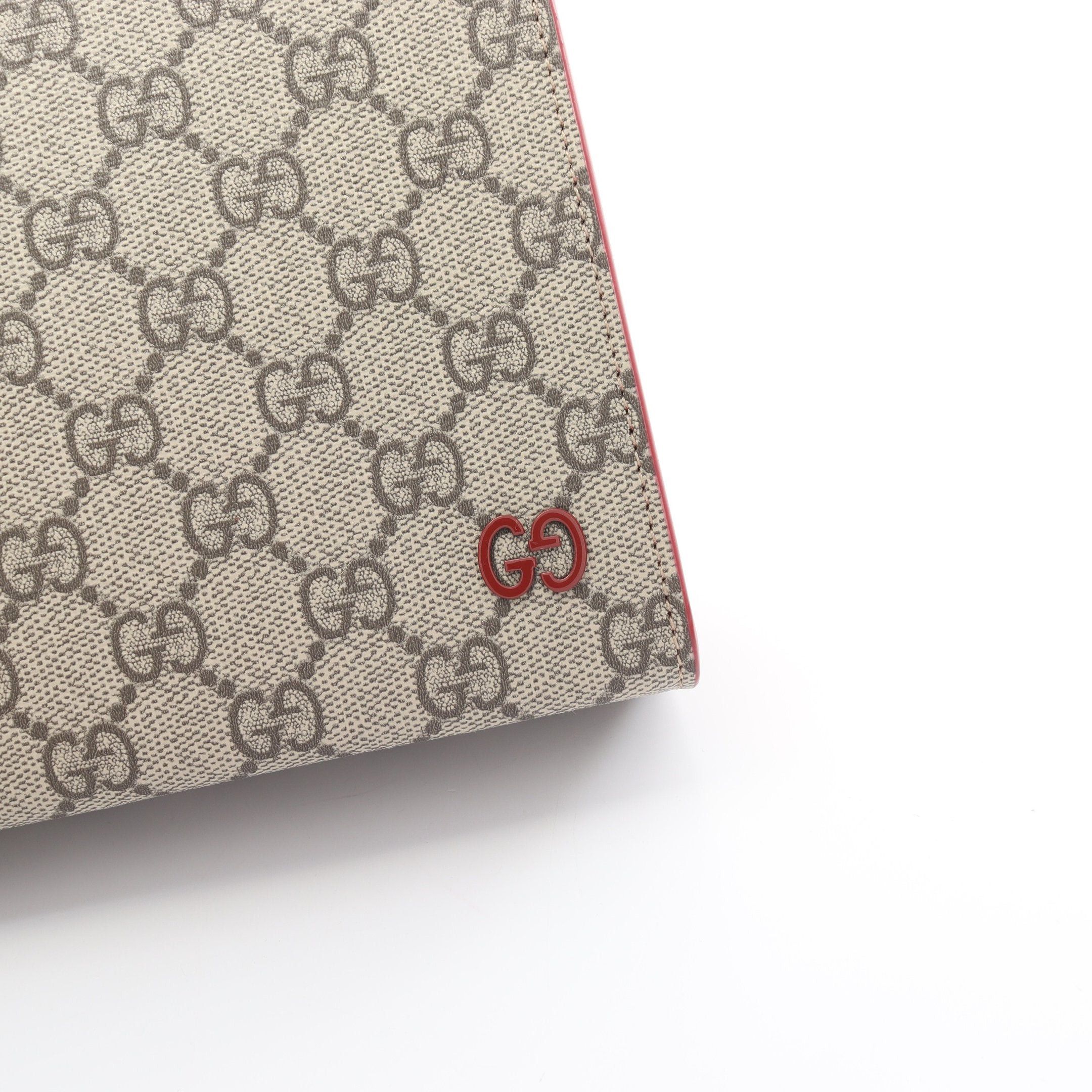 Gucci Gucci Gg Supreme Pouch Clutch Bag Leather Beige Bordeaux Size ONE SIZE - 6 Thumbnail