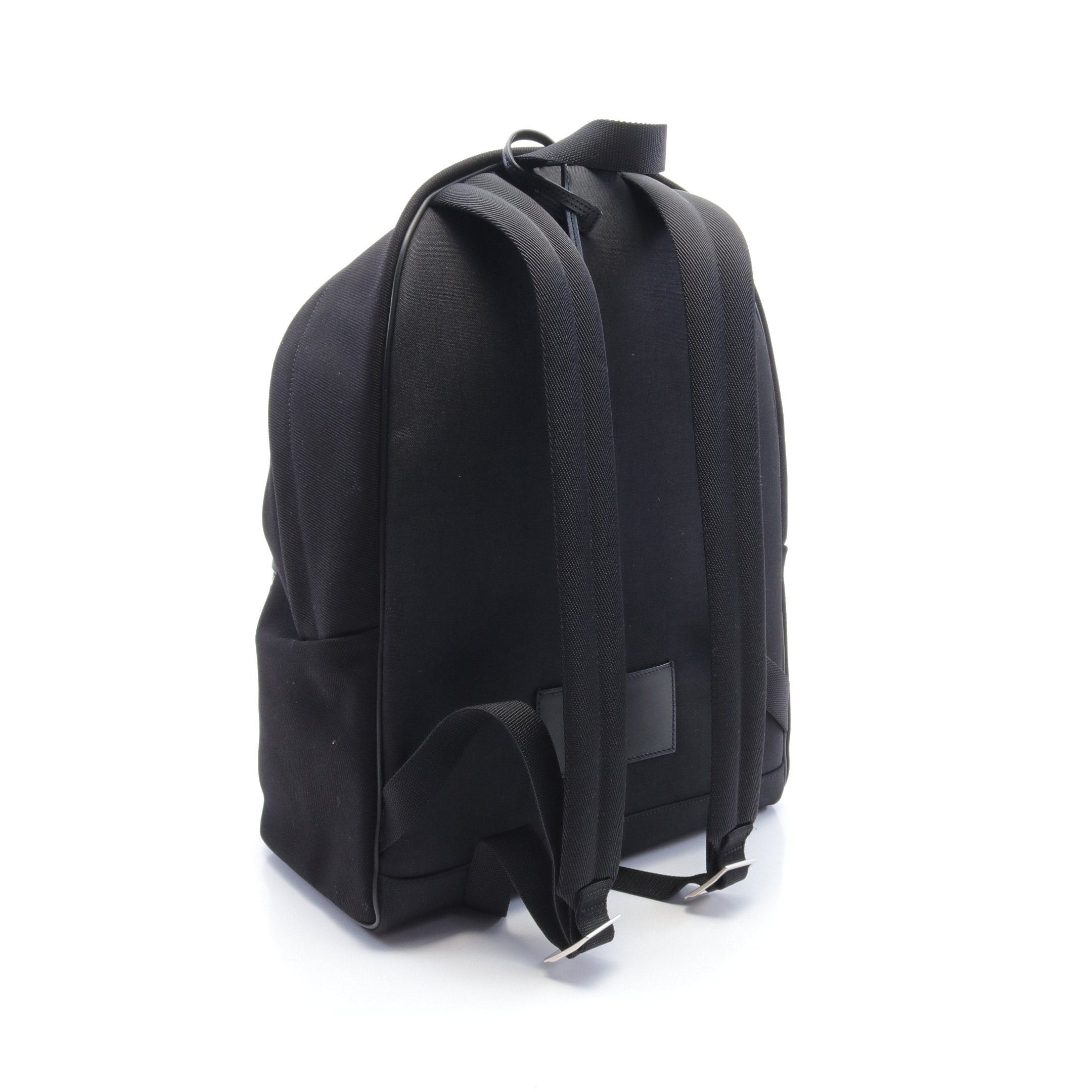 Yves Saint Laurent Yves Saint Laurent City Backpack Rucksack Logo Embroidery Cotton Black Size ONE SIZE - 2 Thumbnail