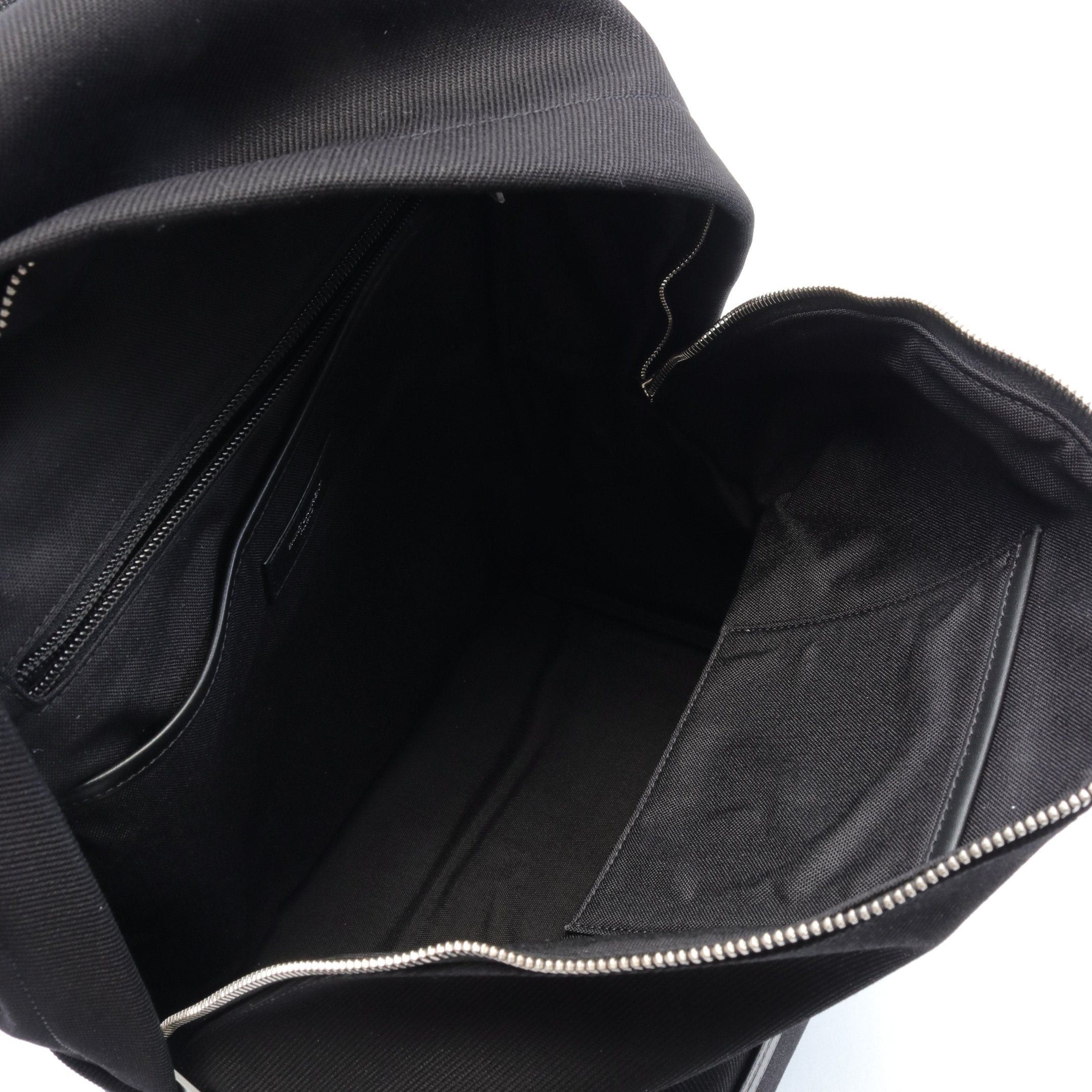 Yves Saint Laurent Yves Saint Laurent City Backpack Rucksack Logo Embroidery Cotton Black Size ONE SIZE - 3 Thumbnail
