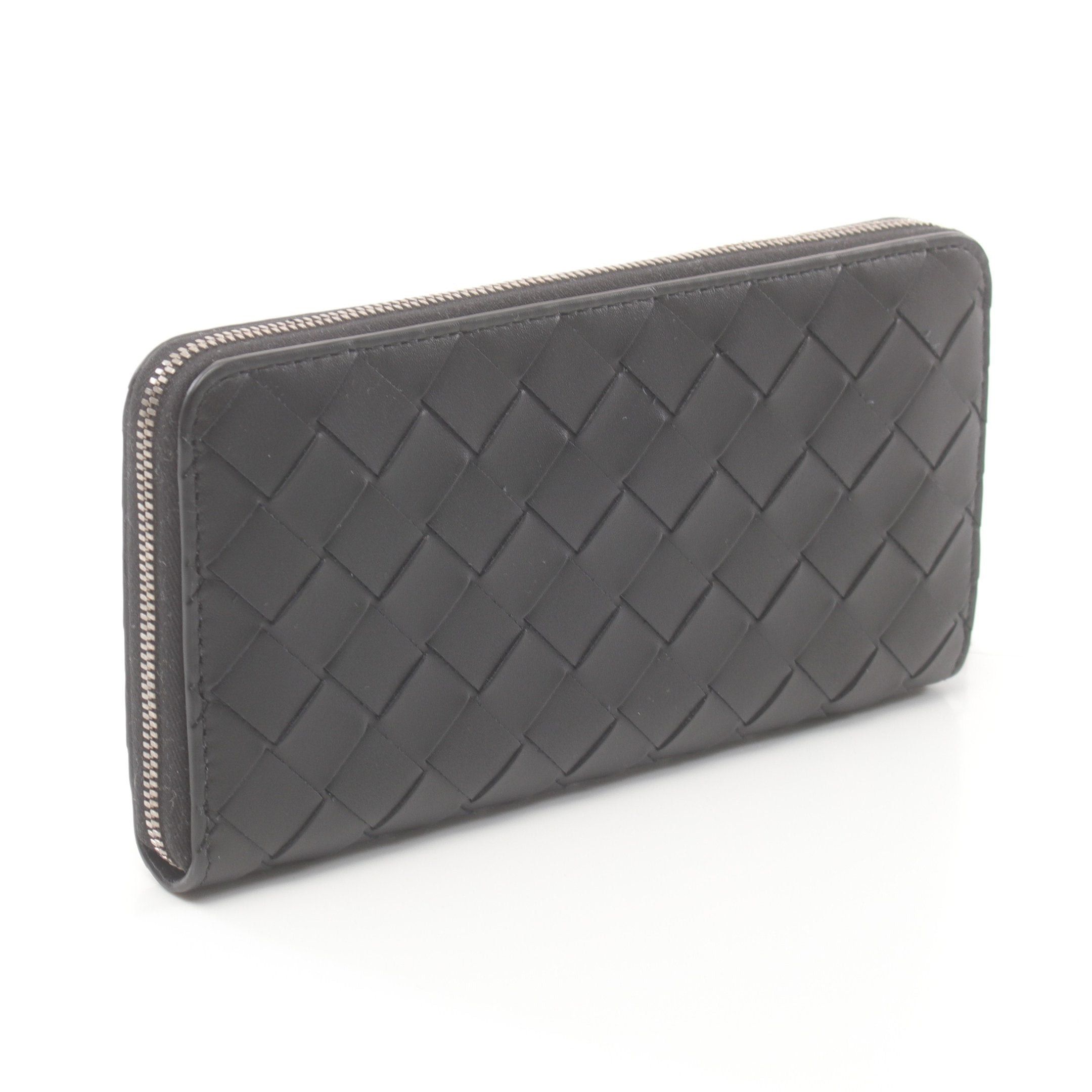 Bottega Veneta Bottega Veneta Intrecciato Round Zipper Long Wallet Leather Black Size ONE SIZE - 2 Thumbnail