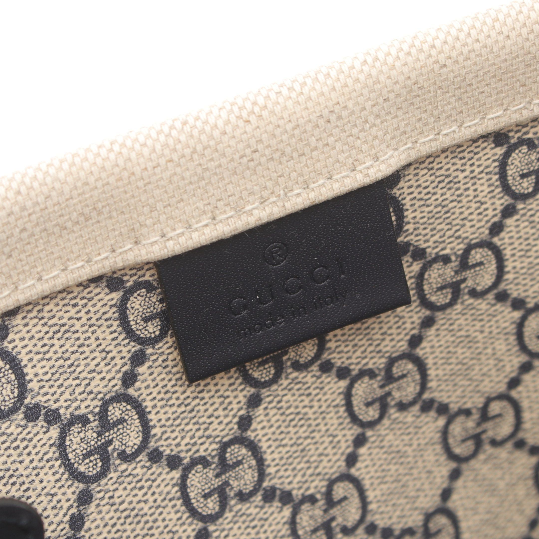 Gucci Gucci Print Tote Bag Handbag Canvas Leather Light Beige Navy Bordeaux Size ONE SIZE - 4 Thumbnail