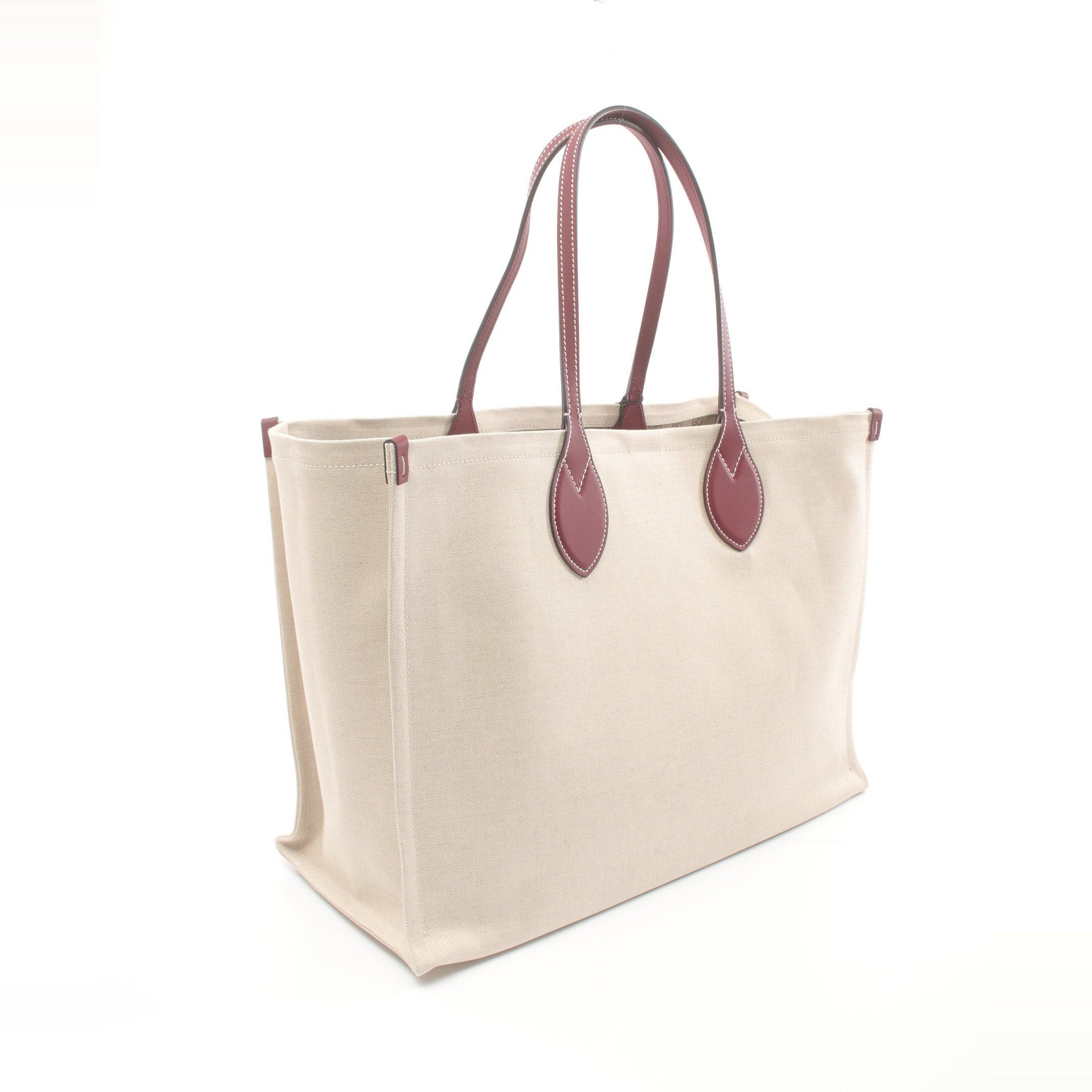 Gucci Gucci Print Tote Bag Shoulder Canvas Leather Light Beige Bordeaux Dark Green Size ONE SIZE - 2 Thumbnail