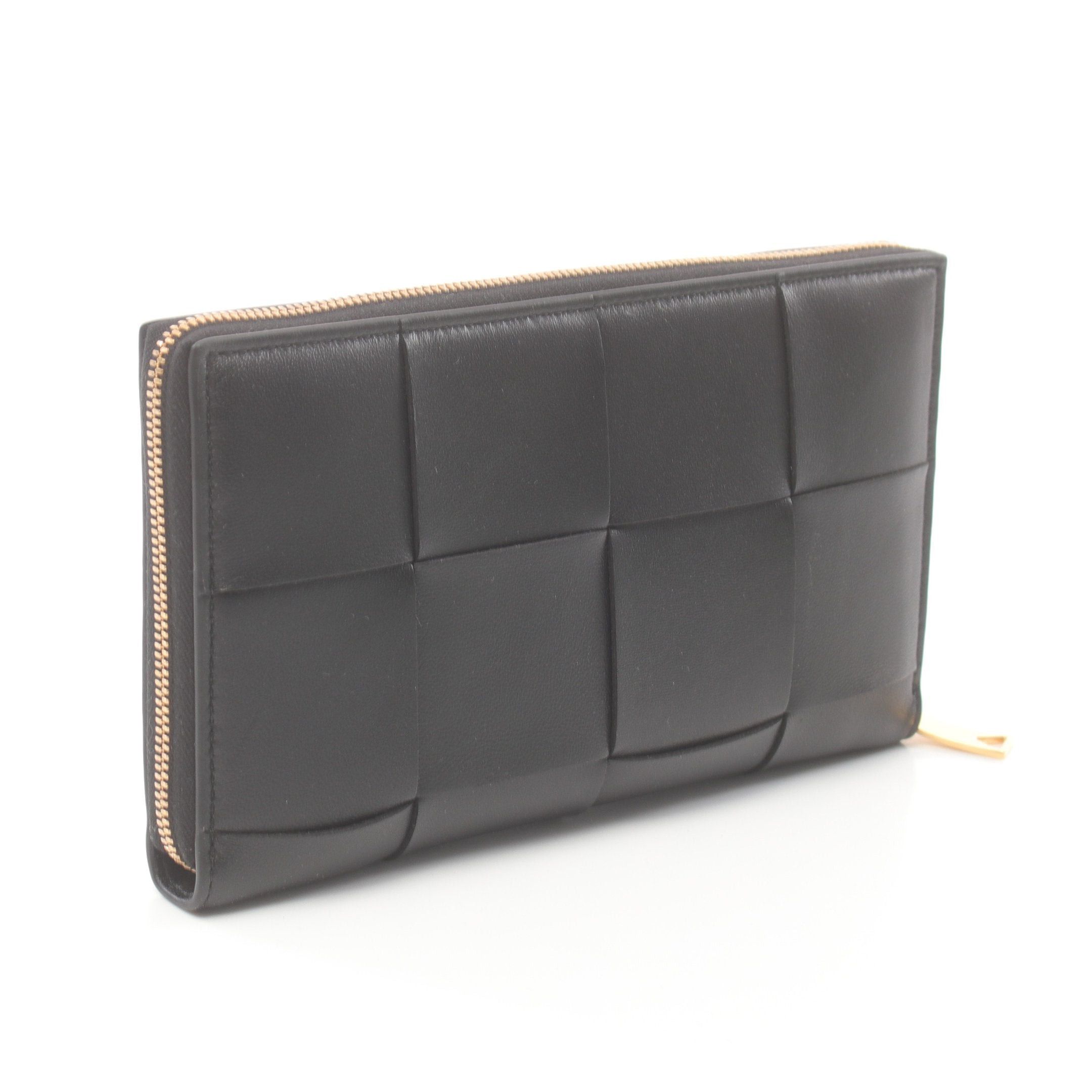 Bottega Veneta Bottega Veneta Intrecciato Round Zipper Long Wallet Leather Black Size ONE SIZE - 2 Thumbnail