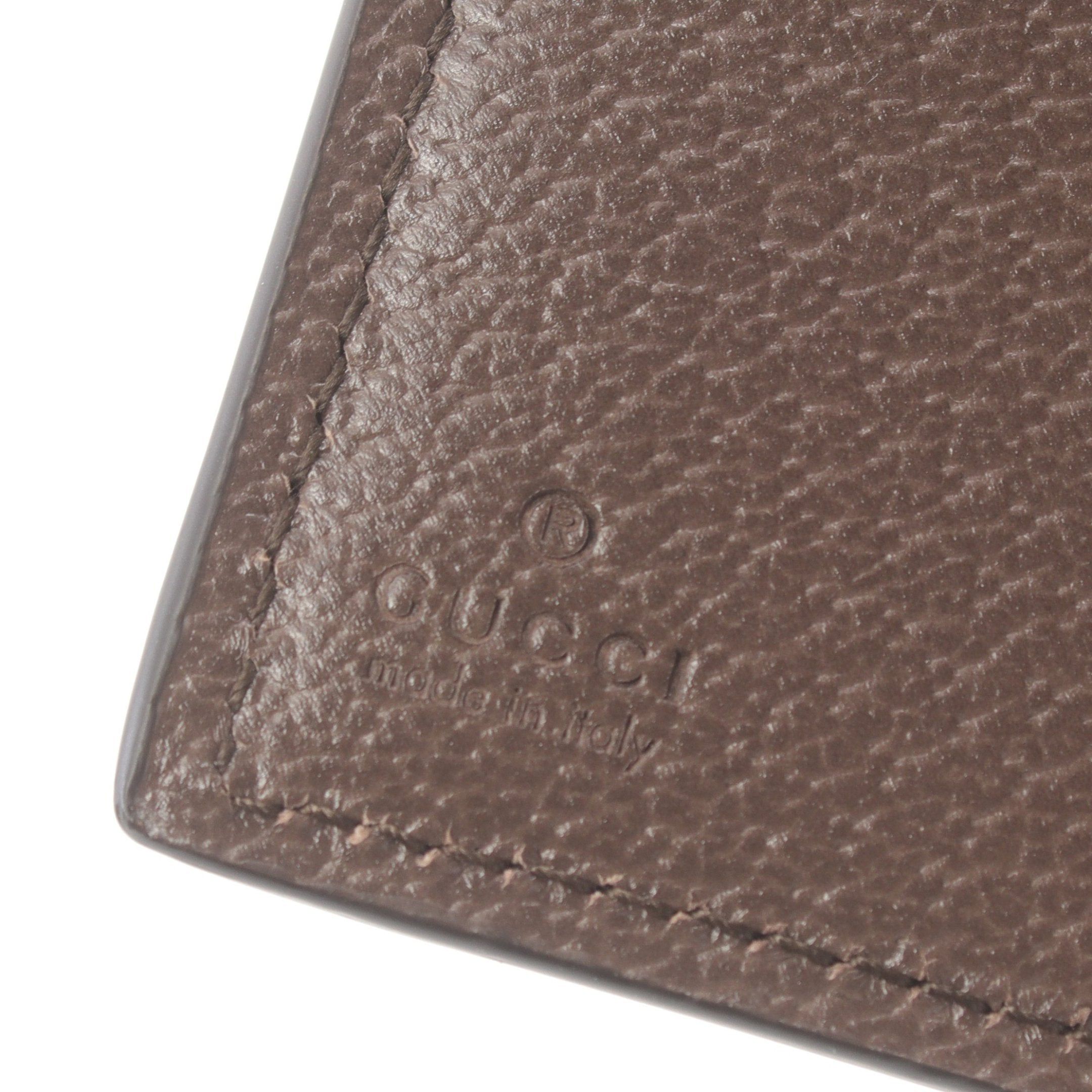 Gucci Gucci Ophidia Gg French Flap Wallet Sherry Line Double Hook Leather Beige Dark Brown Multicolor Size ONE SIZE - 5 Thumbnail
