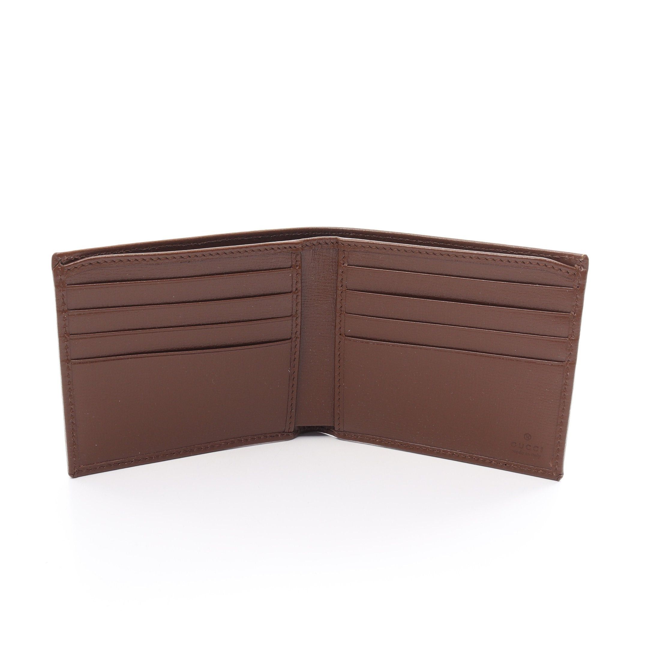 Gucci Gucci Interlocking G Gg Supreme Bi-Fold Wallet Leather Dark Gray Black Size ONE SIZE - 3 Thumbnail