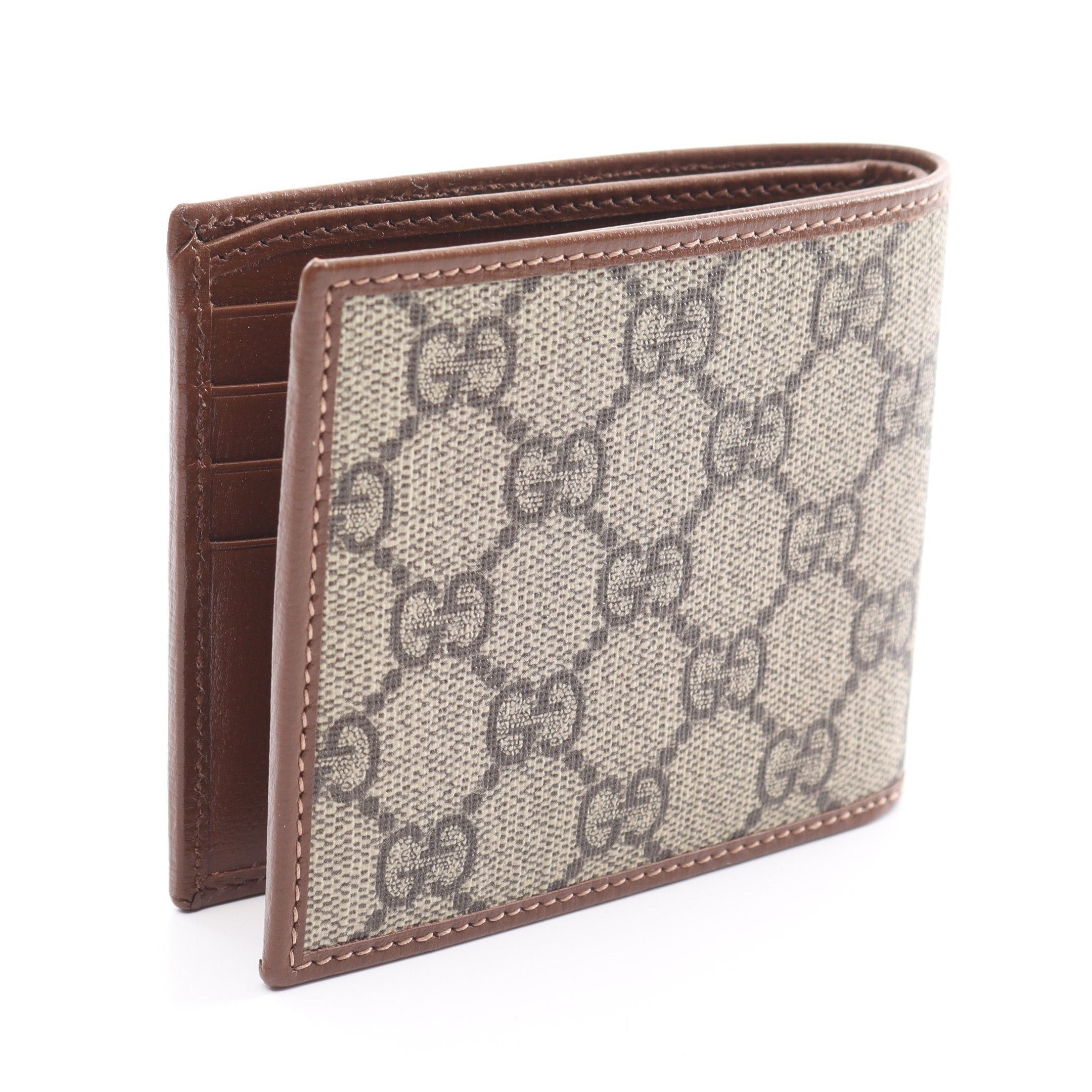 Gucci Gucci Interlocking G Gg Supreme Bi-Fold Wallet Leather Dark Gray Black Size ONE SIZE - 2 Thumbnail