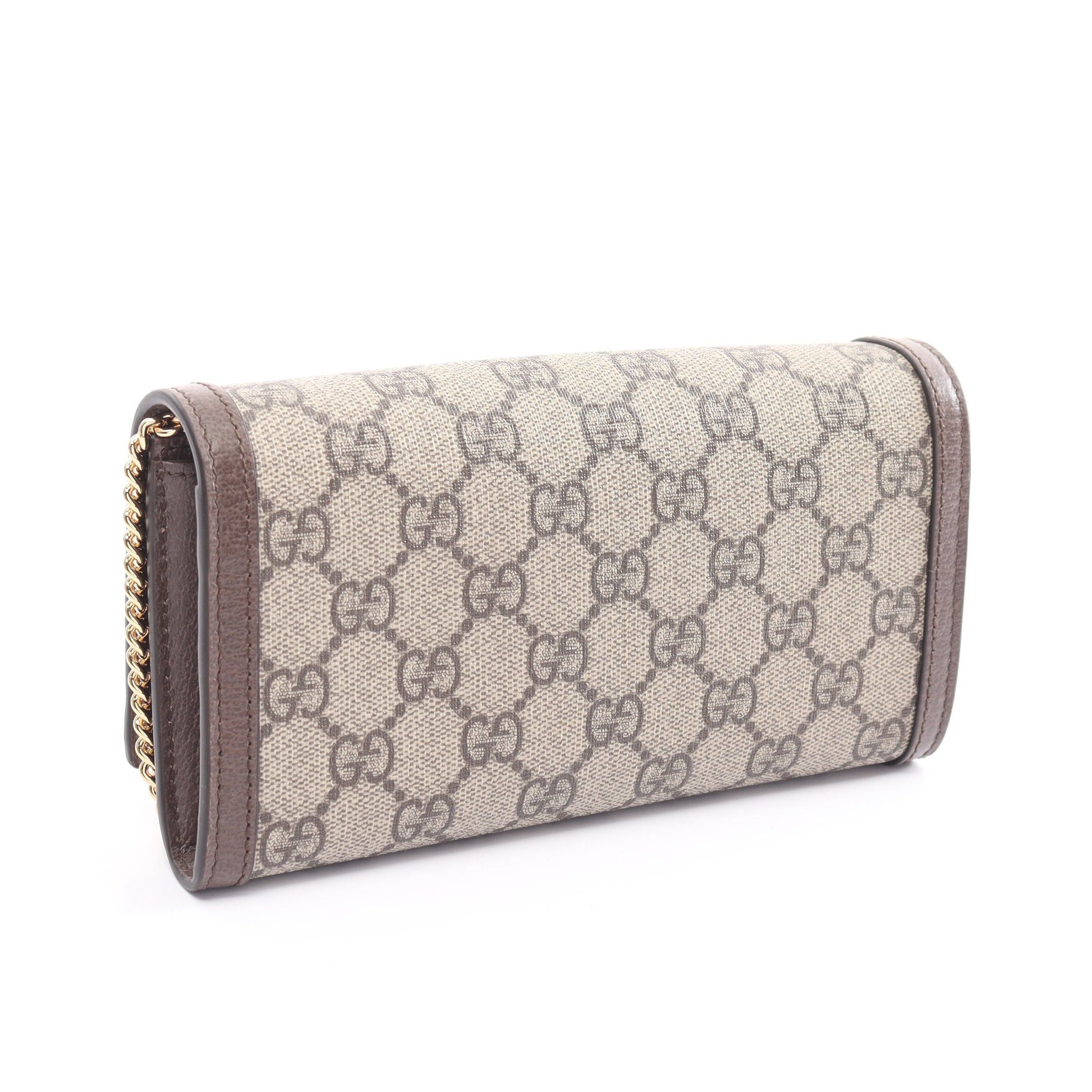 Gucci Gucci Ophidia Gg Supreme Chain Wallet Leather Beige Brown Size ONE SIZE - 2 Thumbnail