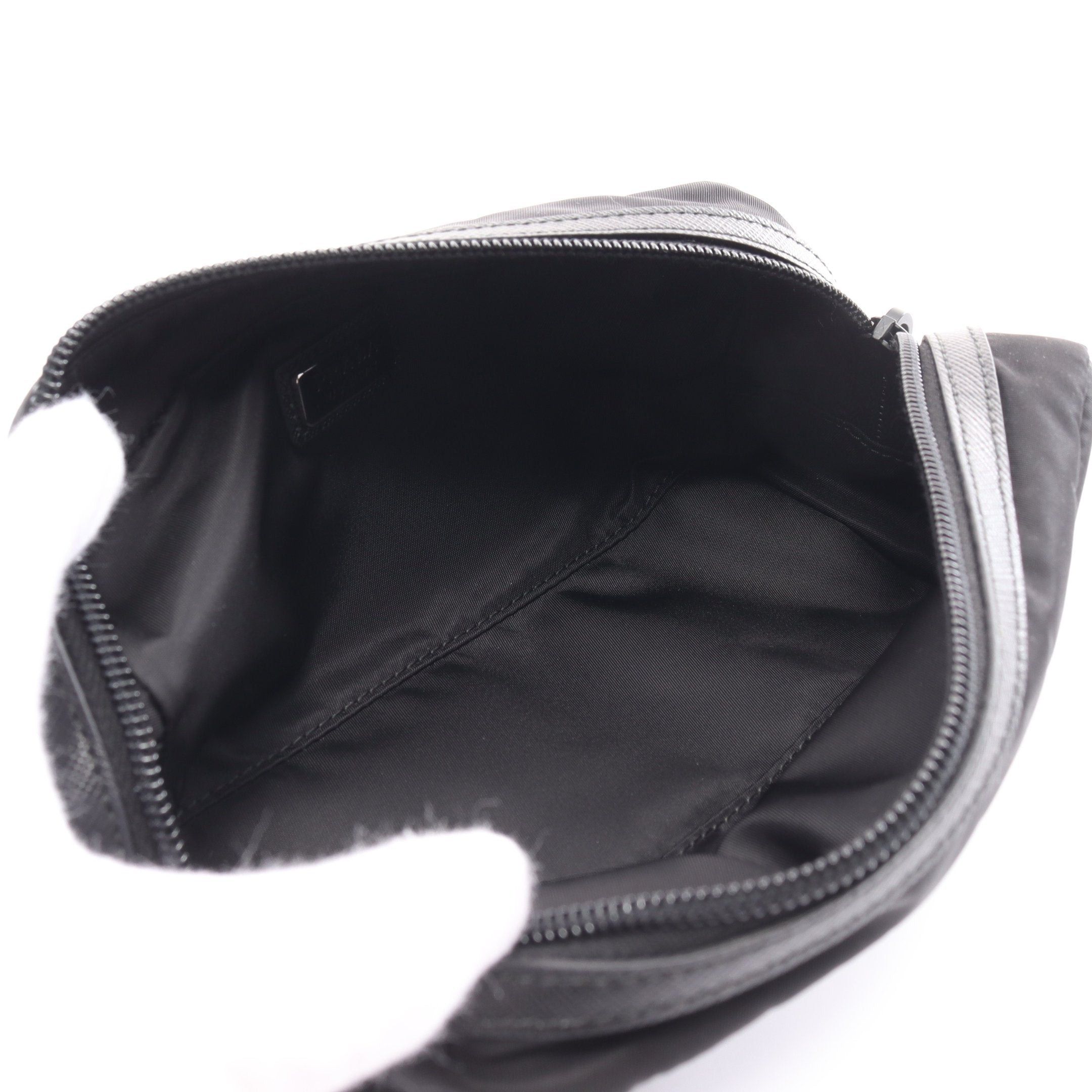 Prada Prada Tessto Saffian Pouch Nylon Saffiano Leather Black Size ONE SIZE - 3 Thumbnail