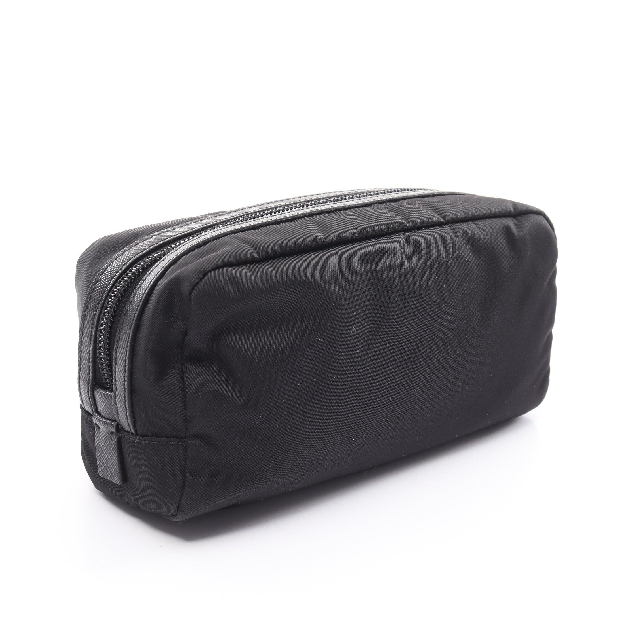 Prada Prada Tessto Saffian Pouch Nylon Saffiano Leather Black Size ONE SIZE - 2 Thumbnail