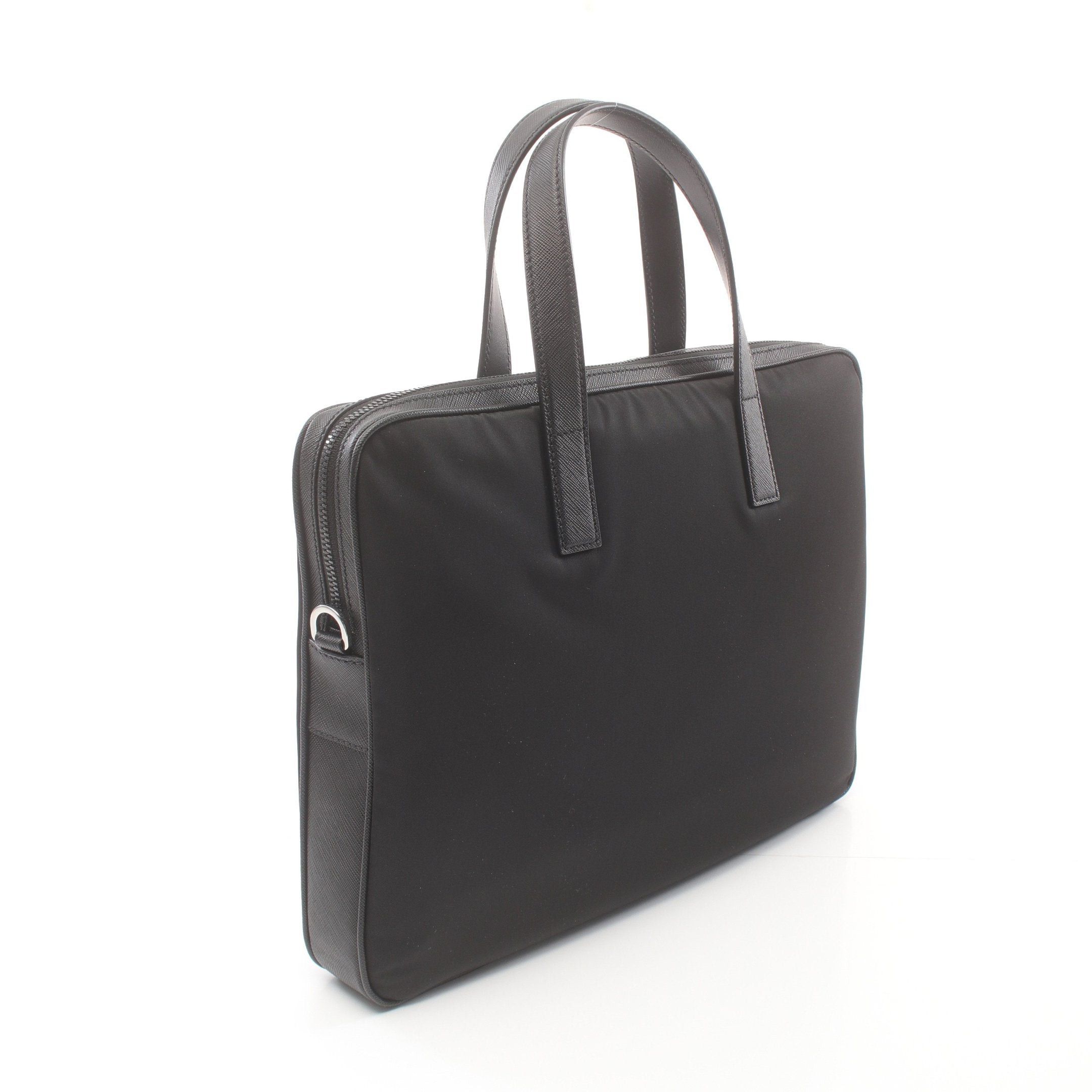 Prada Prada Briefcase Business Bag Nylon Leather Black Size ONE SIZE - 2 Thumbnail