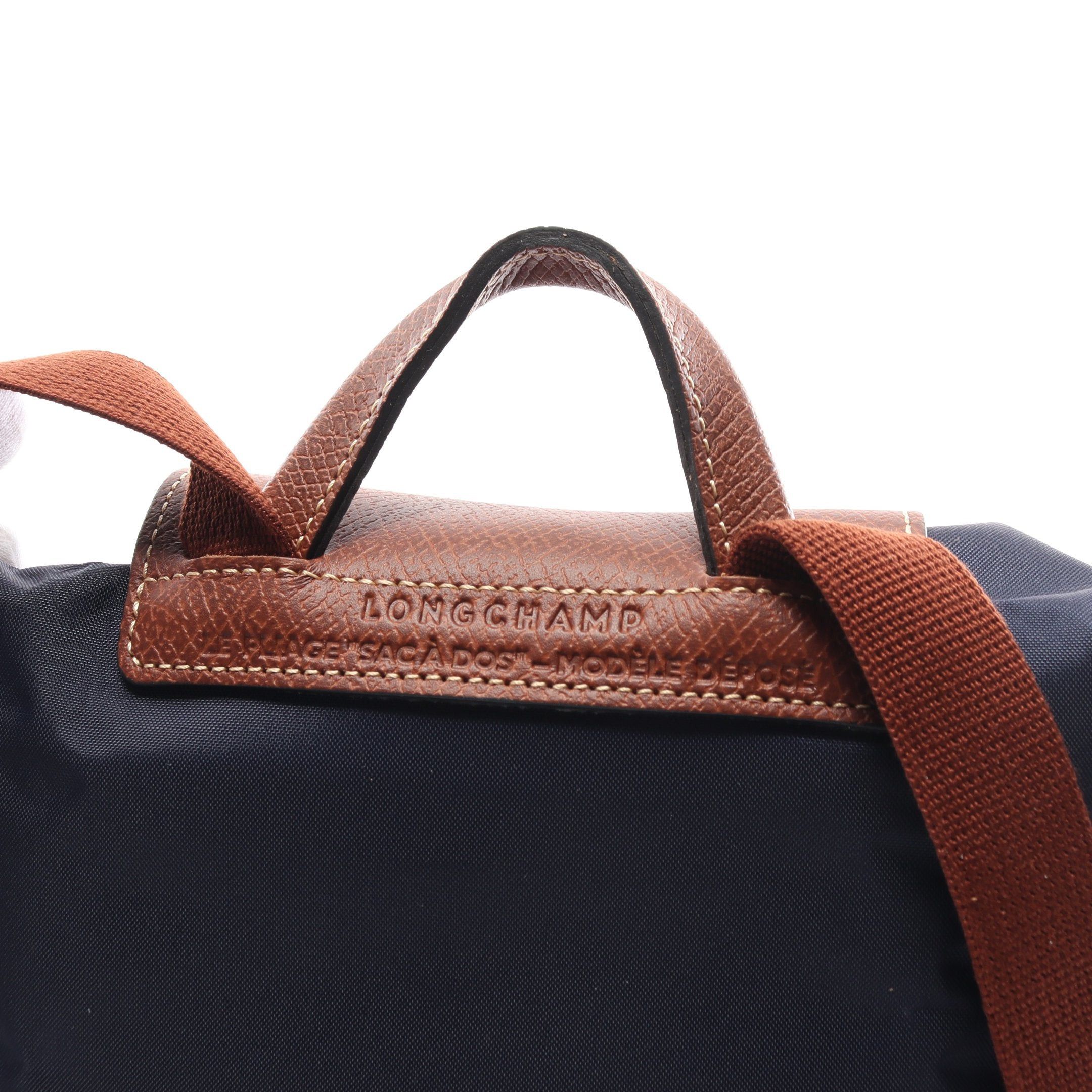 Longchamp Longchamp Le Preage Original M Backpack Rucksack Nylon Leather Navy Brown Size ONE SIZE - 4 Thumbnail