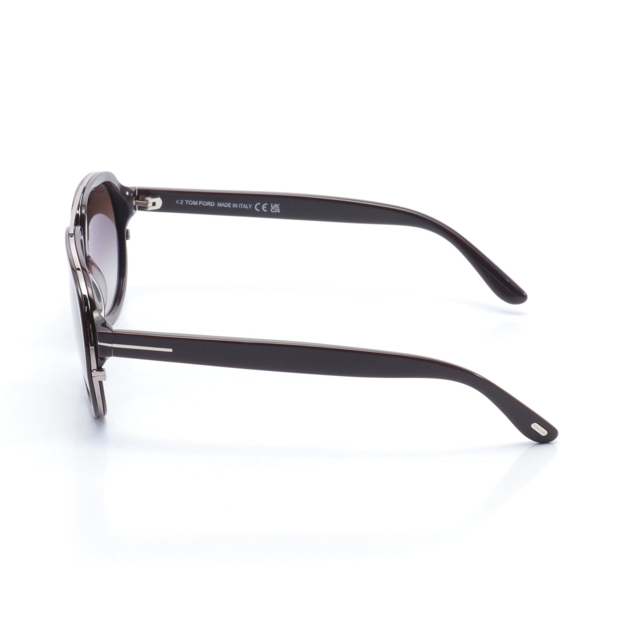 Tom Ford Tom Ford Geoffrey Sunglasses Brown Silver Size ONE SIZE - 3 Thumbnail