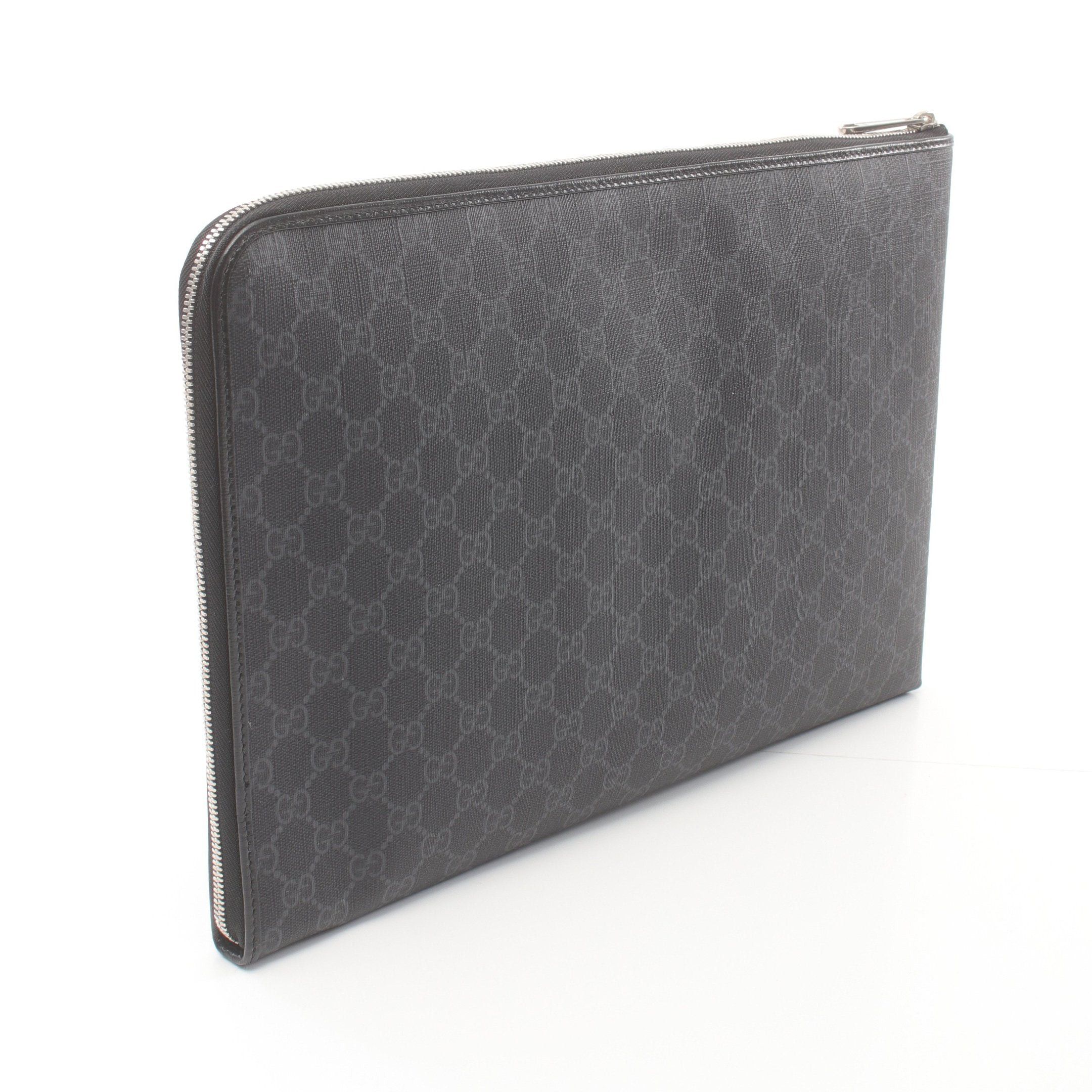 Gucci Gucci With Interlocking G Gg Supreme Document Case Clutch Bag Leather Black Size ONE SIZE - 2 Thumbnail