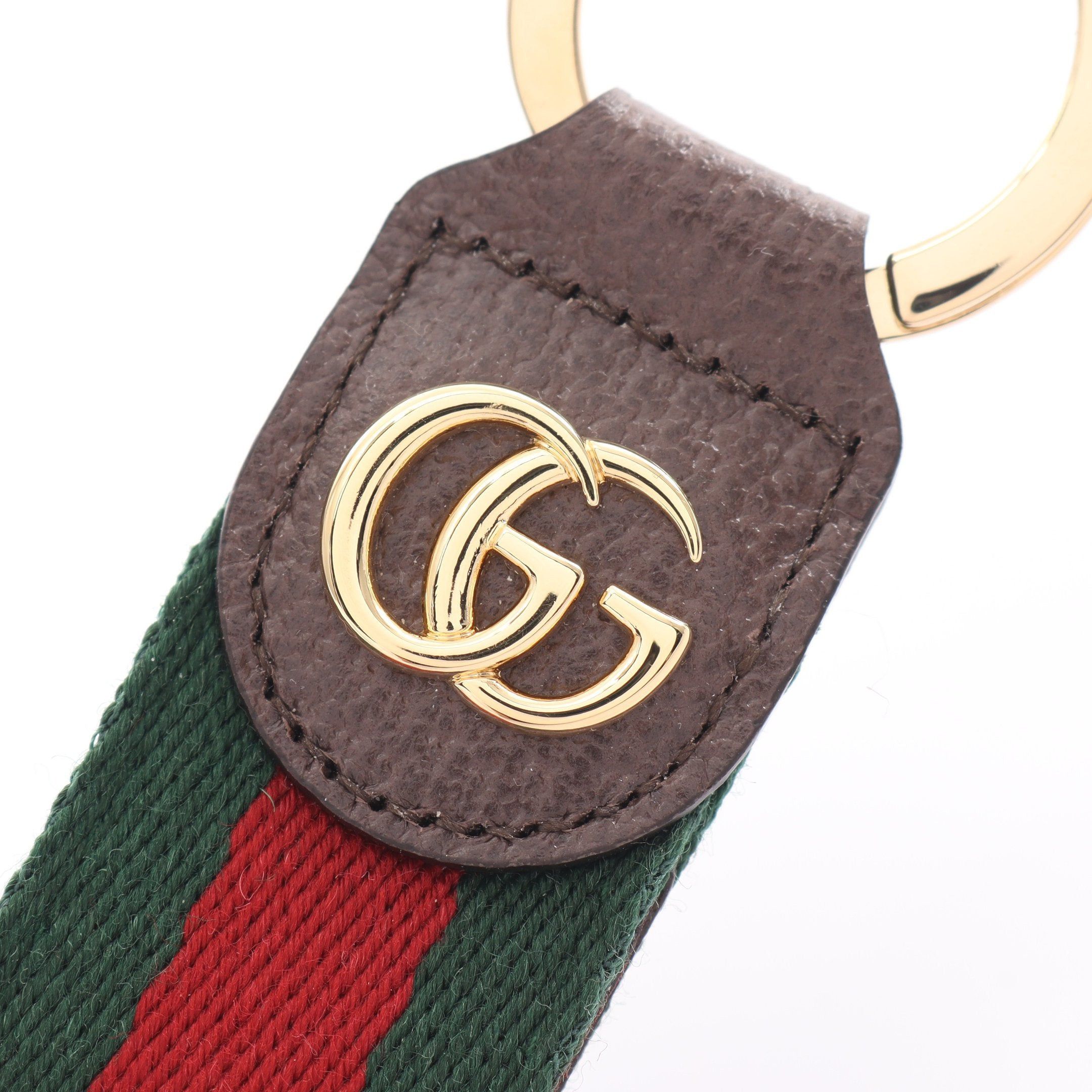 Gucci Gucci Ophidia Sherry Line Key Ring Leather Canvas Brown Multicolor Size ONE SIZE - 4 Thumbnail