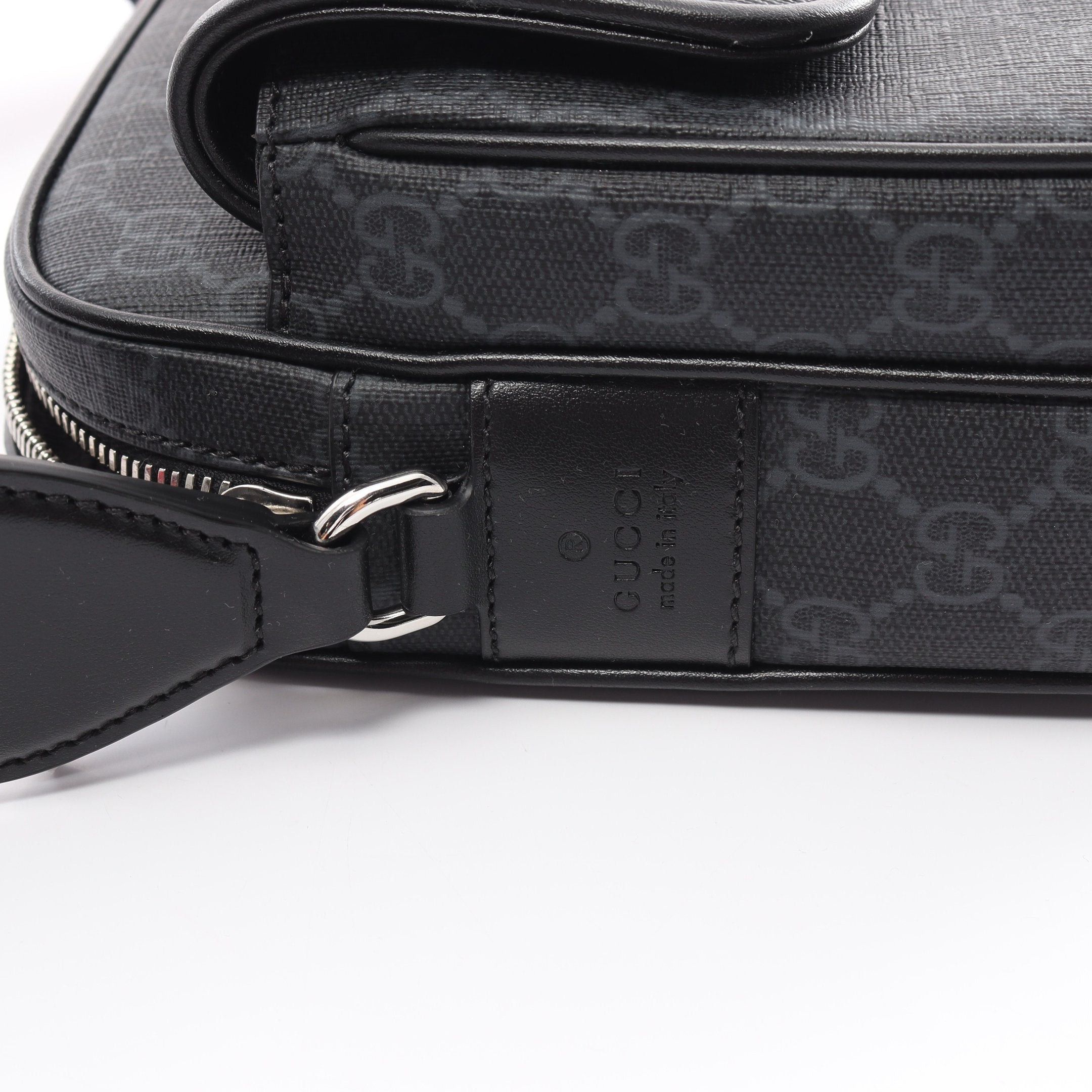 Gucci Gucci Gg Supreme Small Crossbody Shoulder Bag Leather Black Gray Size ONE SIZE - 6 Thumbnail