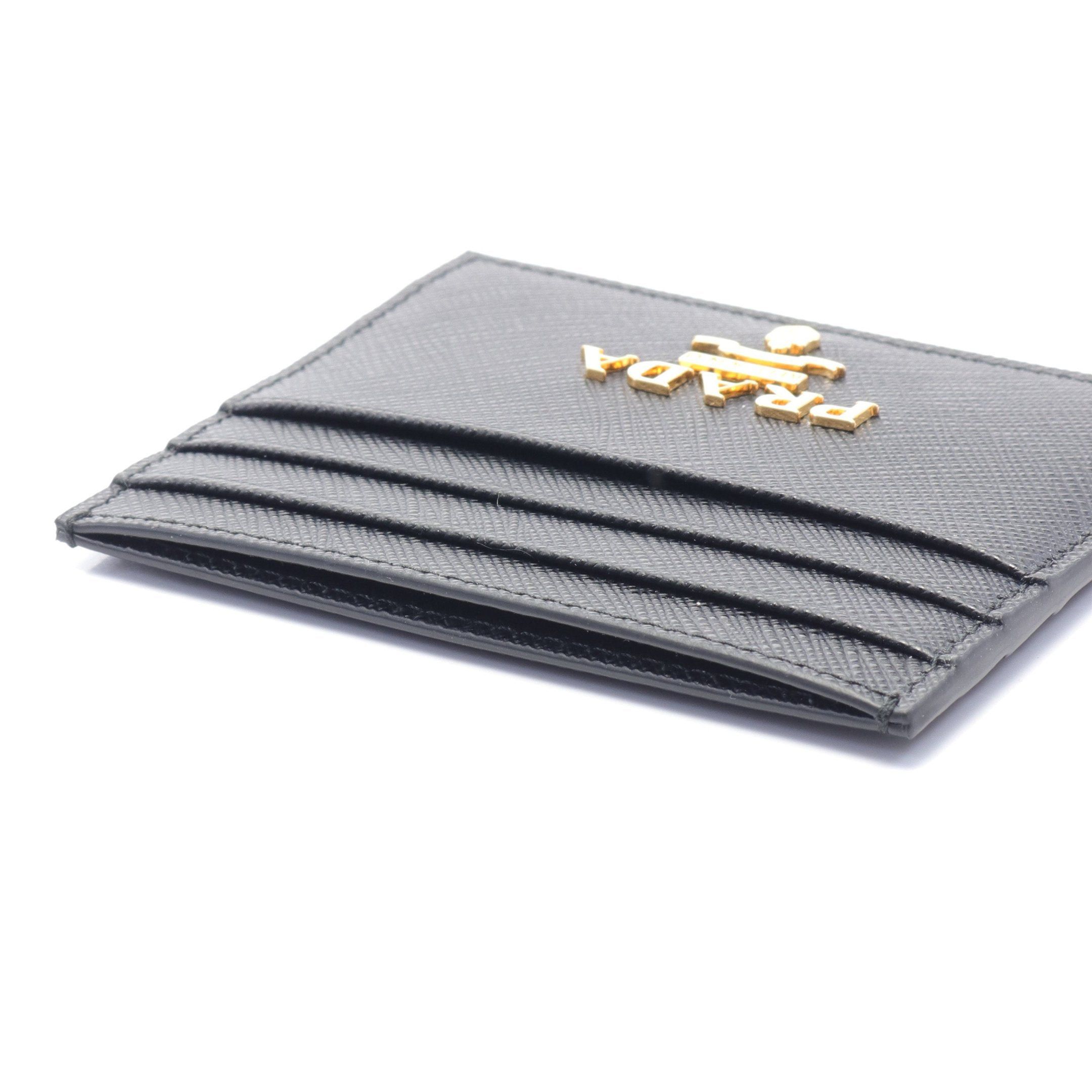 Prada Prada Saffiano Print Card Case Leather Black Size ONE SIZE - 3 Thumbnail