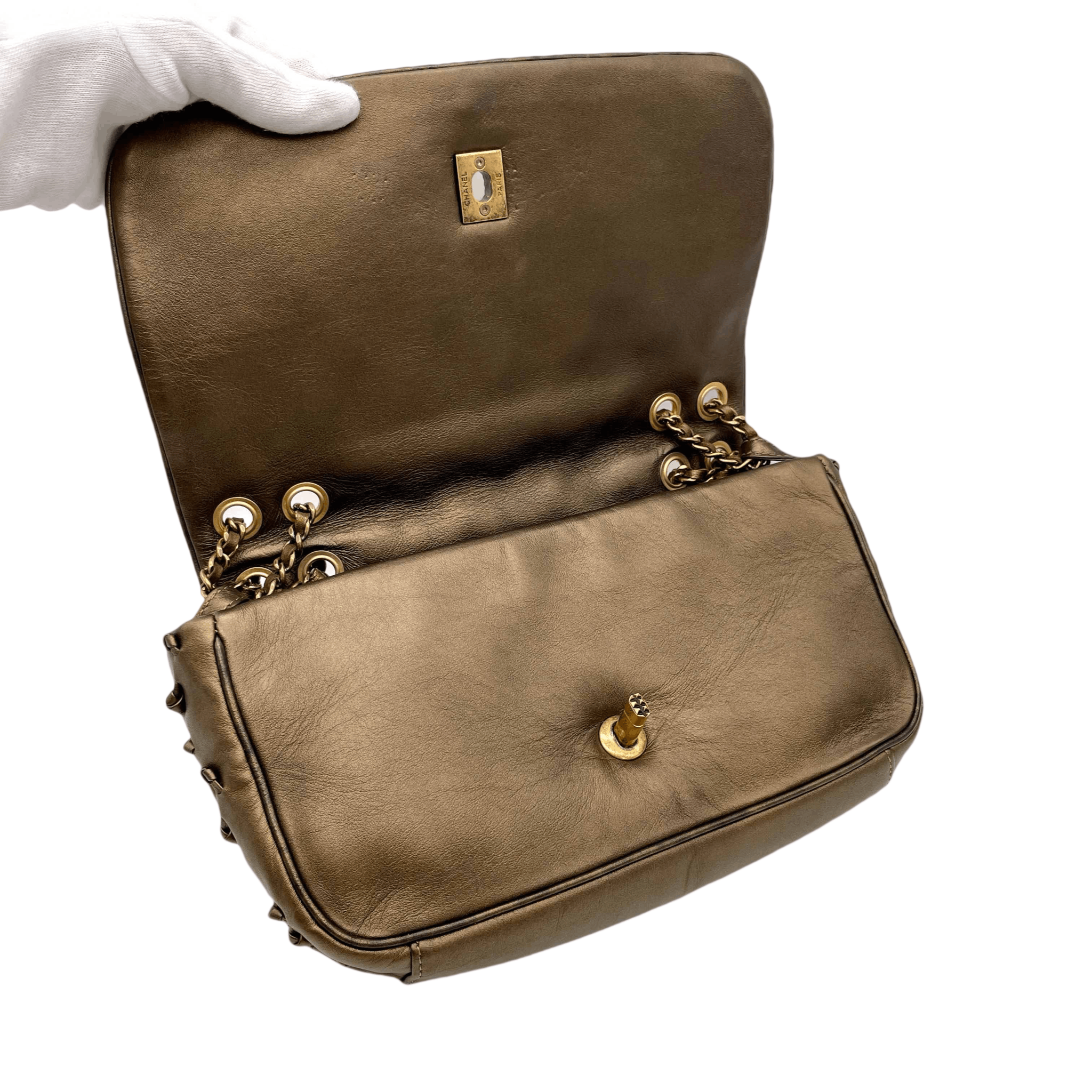 Chanel Chanel Wild Stitch Matelasse Coco Mark Double Chain Flap Bag Gold Size ONE SIZE - 14 Thumbnail