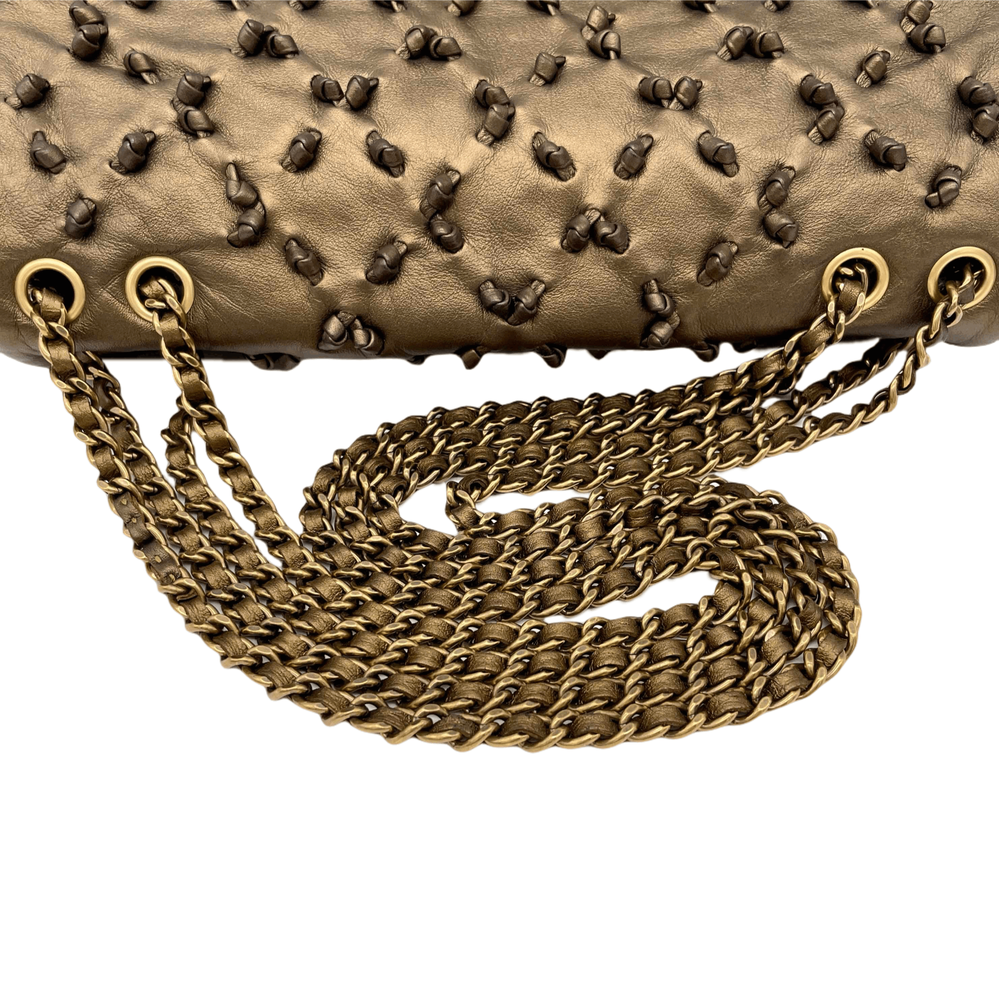Chanel Chanel Wild Stitch Matelasse Coco Mark Double Chain Flap Bag Gold Size ONE SIZE - 7 Thumbnail