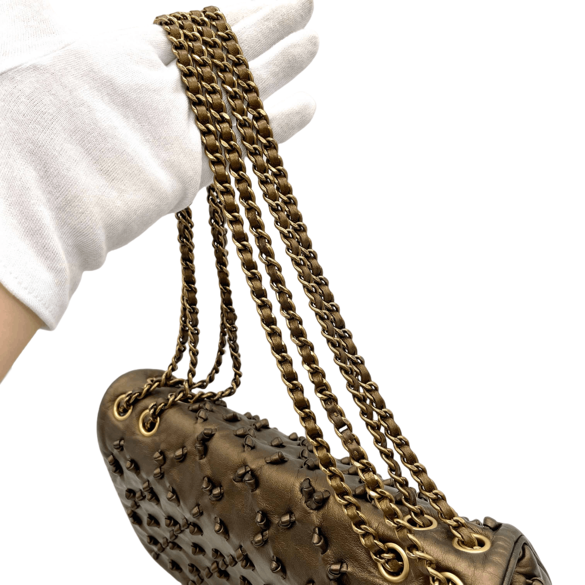 Chanel Chanel Wild Stitch Matelasse Coco Mark Double Chain Flap Bag Gold Size ONE SIZE - 8 Thumbnail