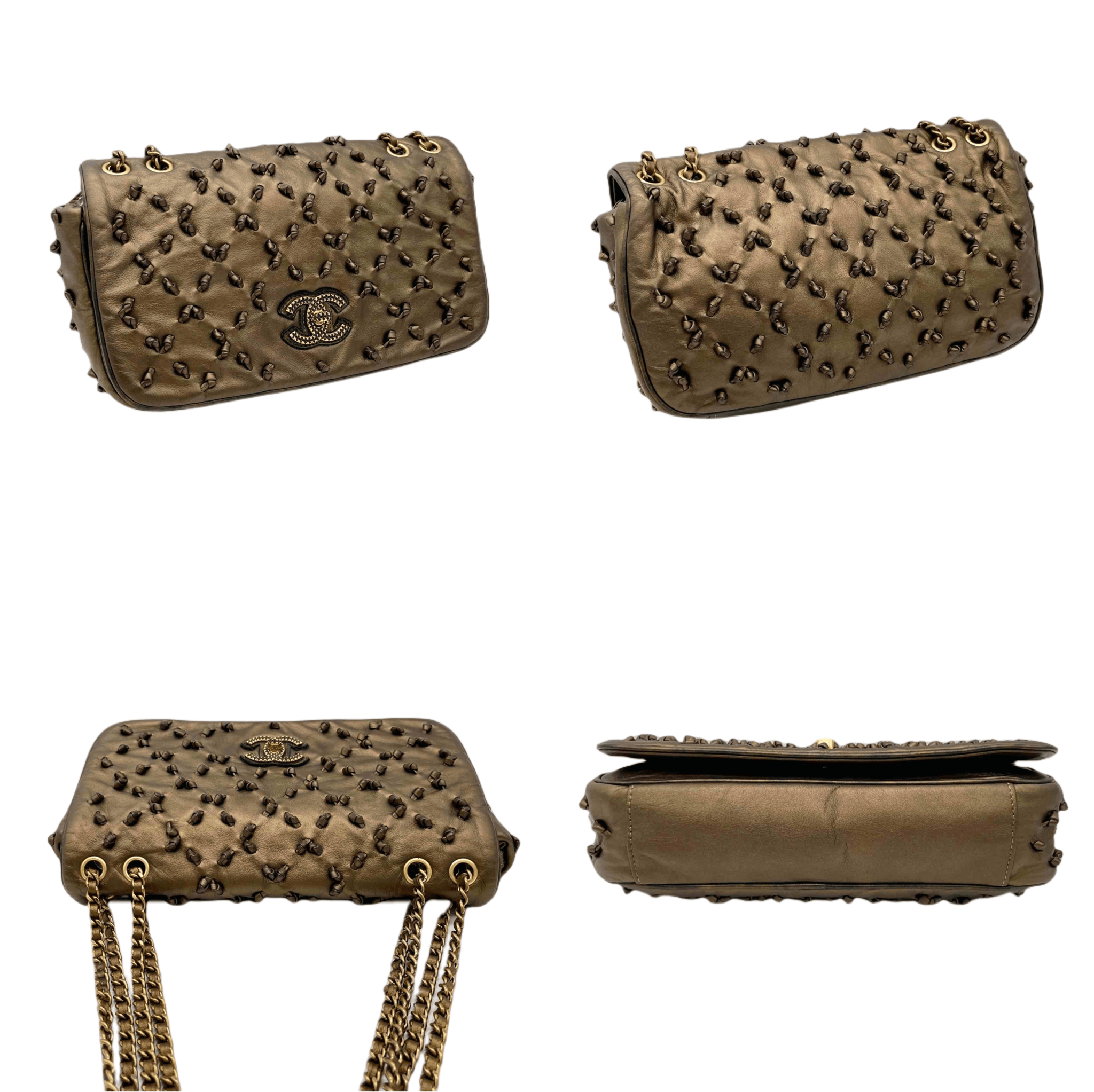 Chanel Chanel Wild Stitch Matelasse Coco Mark Double Chain Flap Bag Gold Size ONE SIZE - 10 Thumbnail