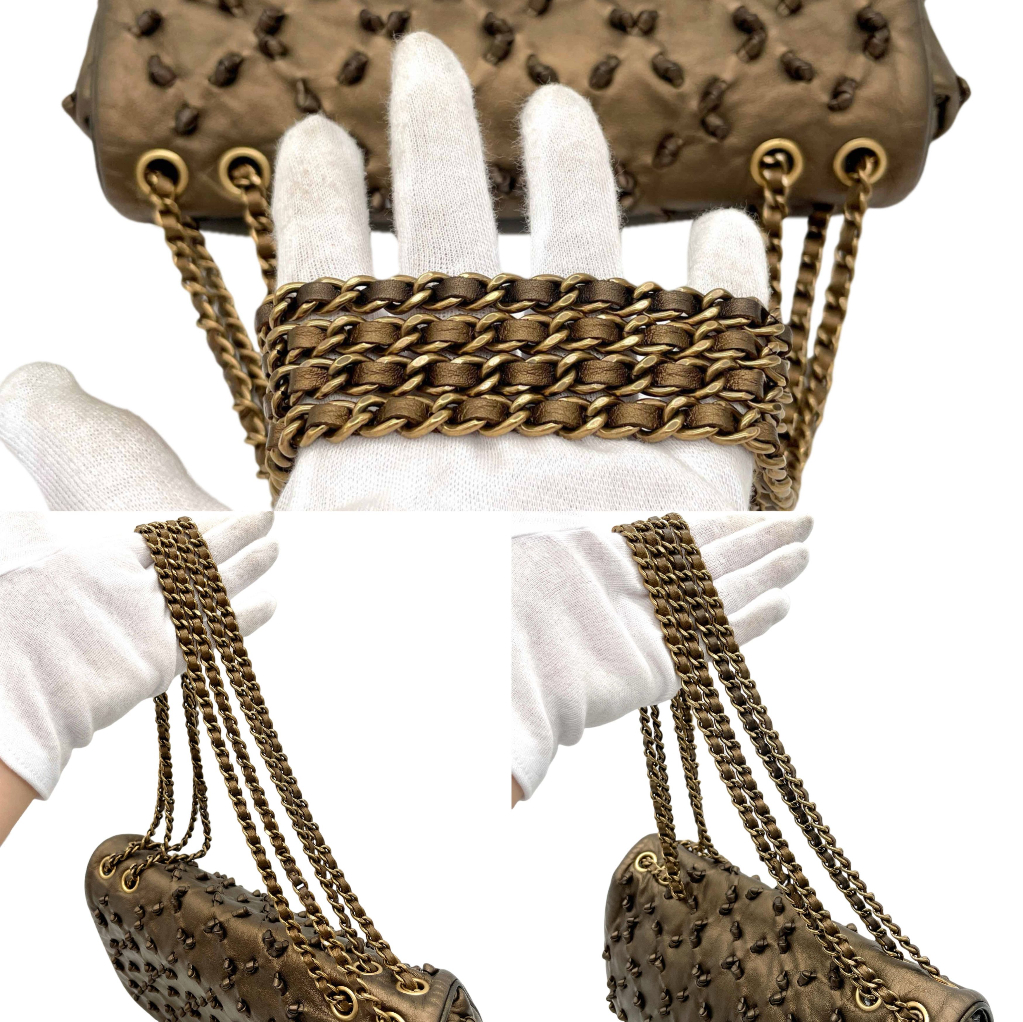 Chanel Chanel Wild Stitch Matelasse Coco Mark Double Chain Flap Bag Gold Size ONE SIZE - 12 Thumbnail